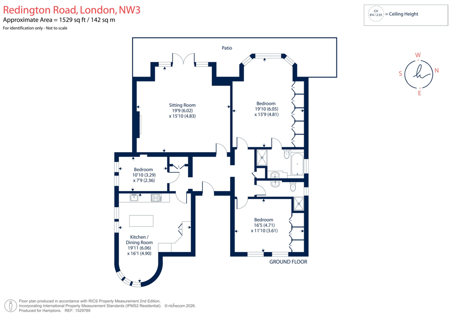 Flat 2, 6, Redington Road, London floorplan