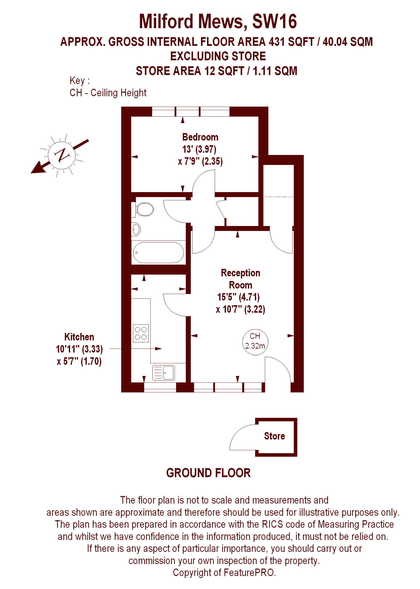 1 Bedrooms  to rent in Milford Mews, London SW16