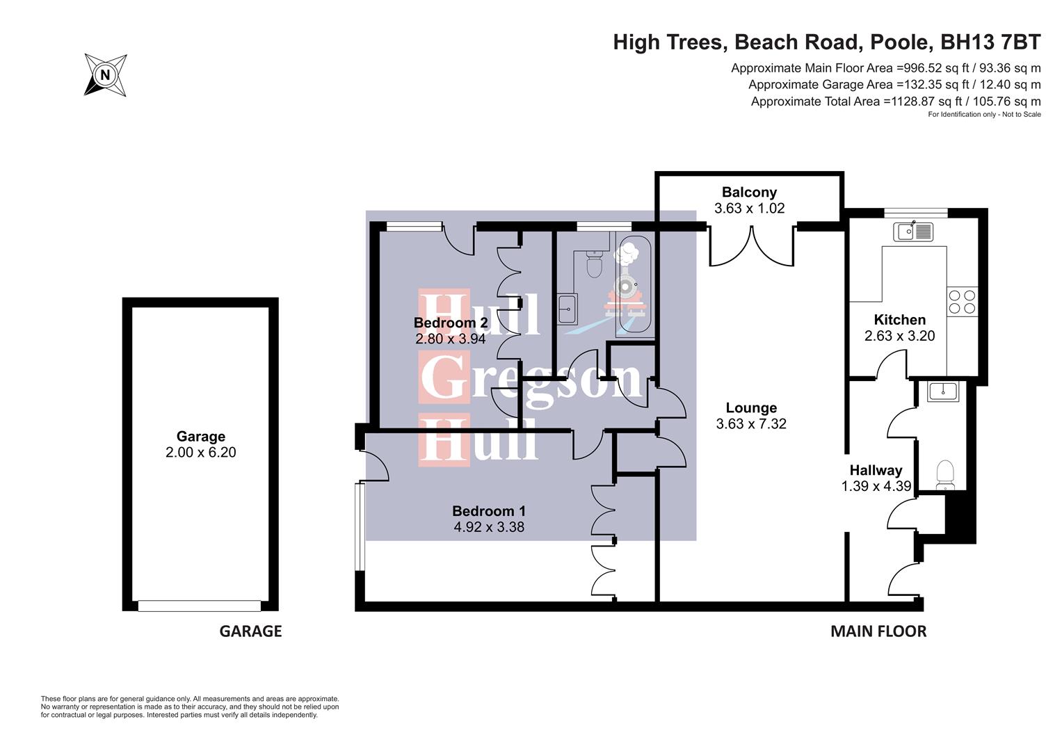 High Trees, flat 4, 2 Beach Road, Poole floorplan