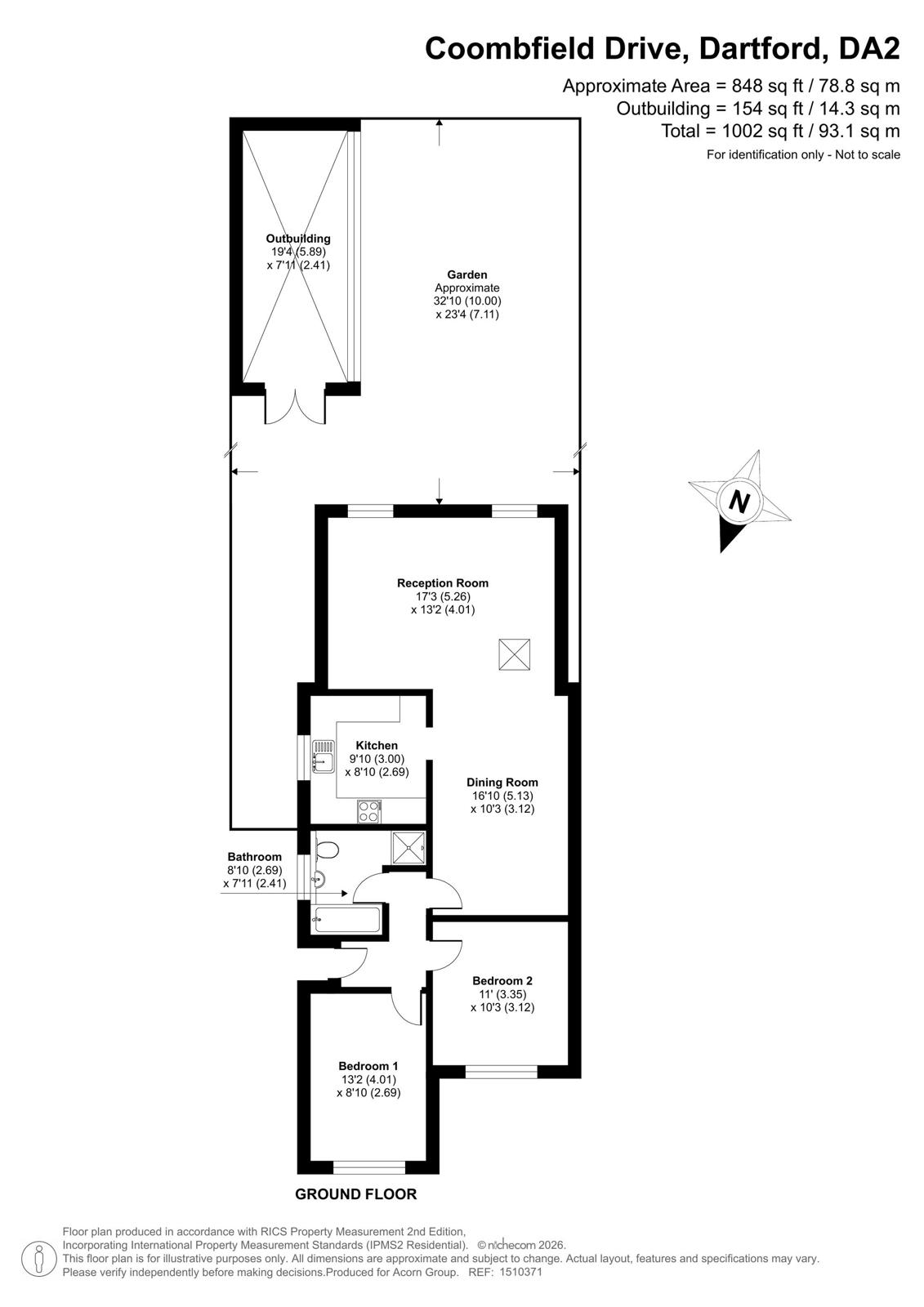 135, Coombfield Drive, Dartford floorplan