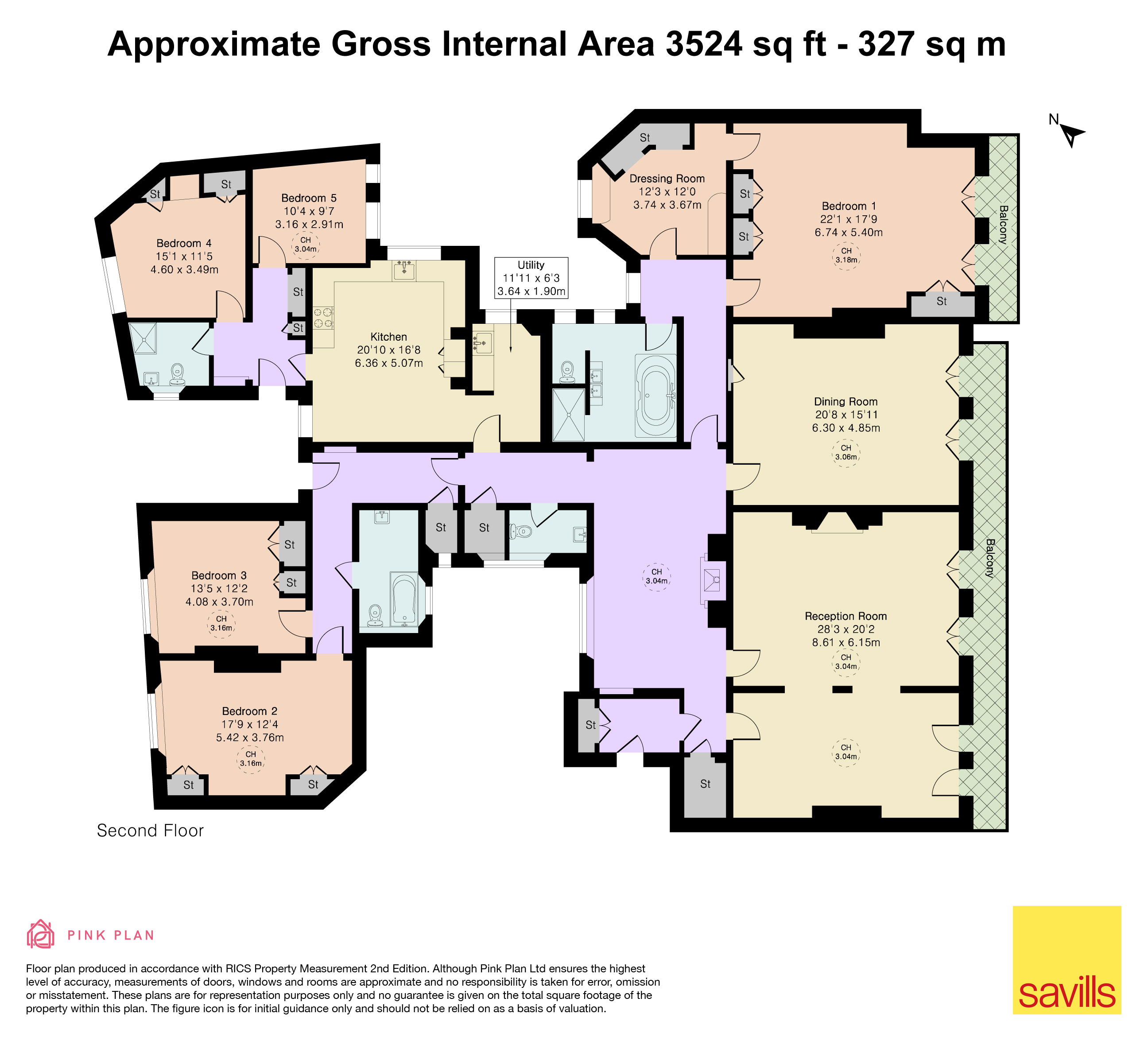Flat 9, Hampshire House, 12, Hyde Park Place, London floorplan
