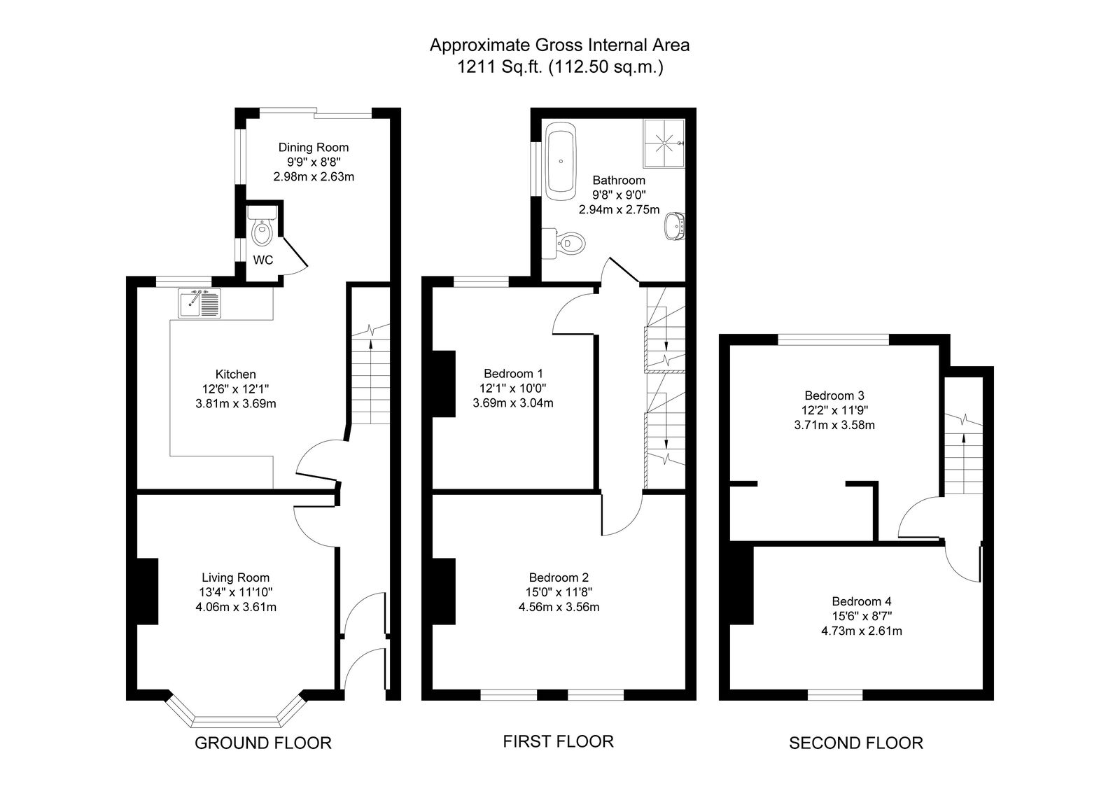 19, Charnwood Grove, Nottingham floorplan