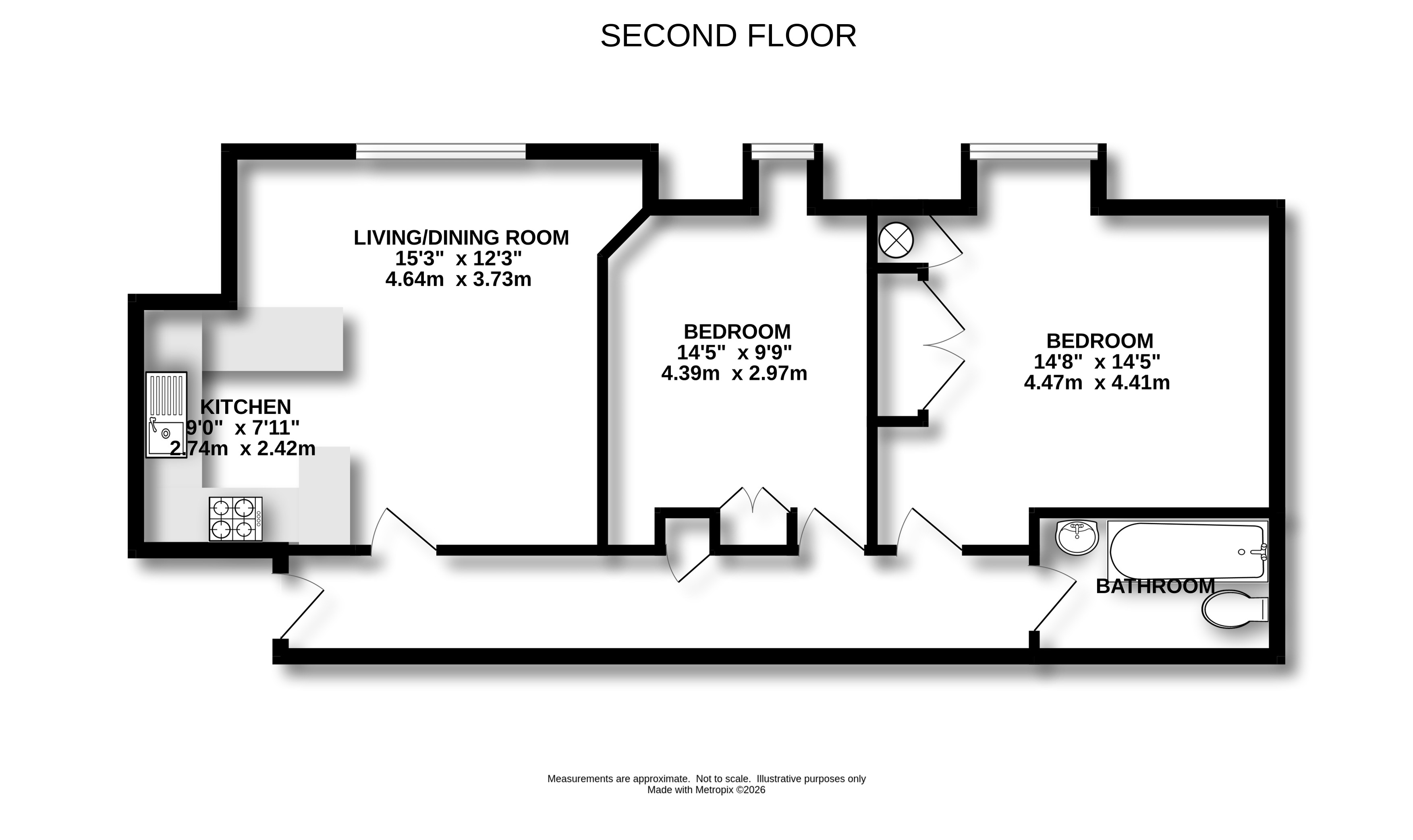 Flat 19,, New Poplars Court, Ash floorplan