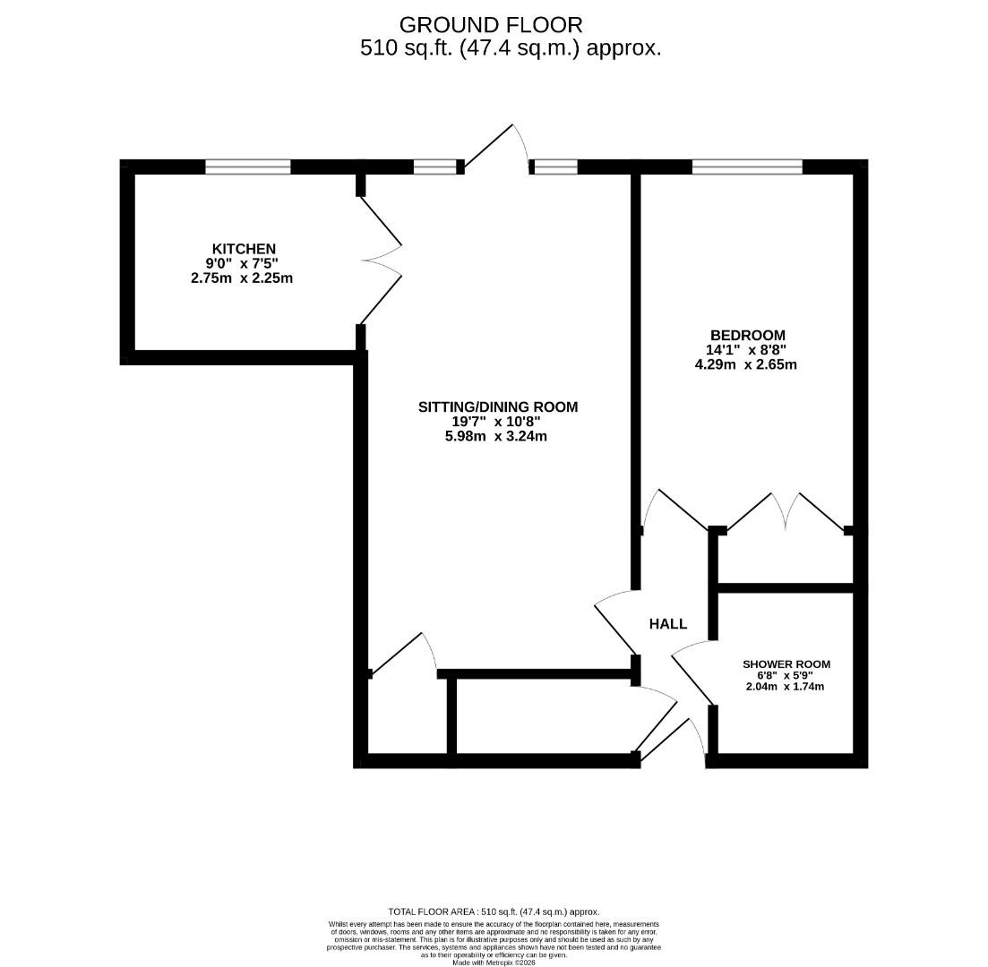Flat 1, Cedar Court, Tenterden floorplan