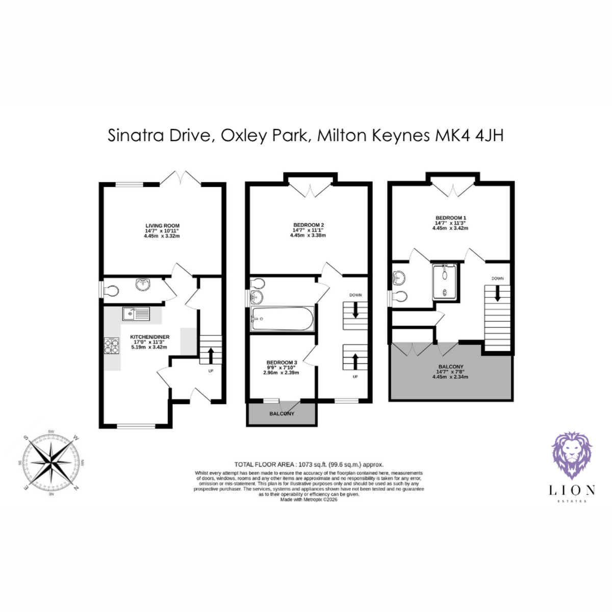 95, Sinatra Drive, Milton Keynes floorplan
