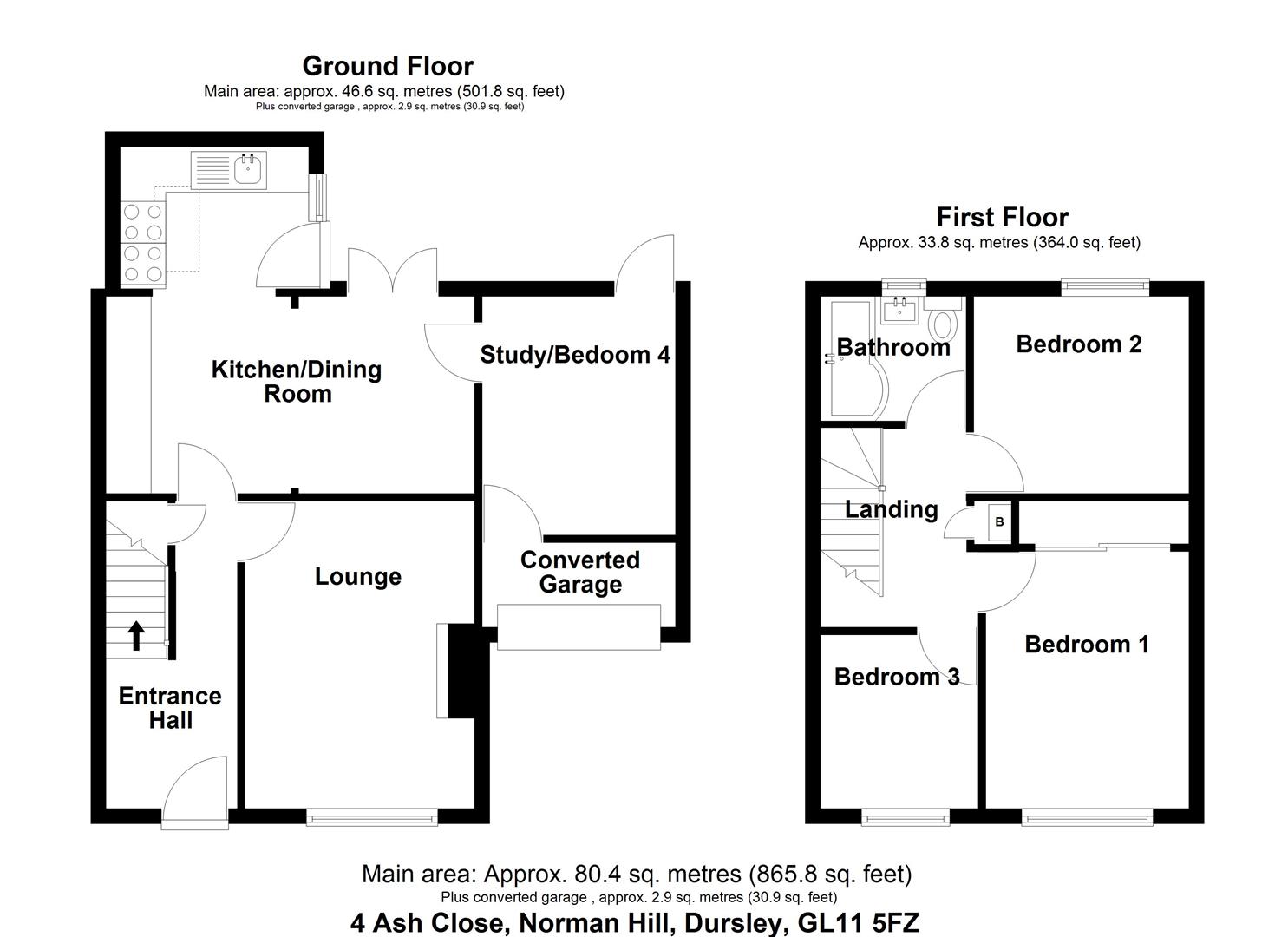 4, Ash Close, Dursley floorplan