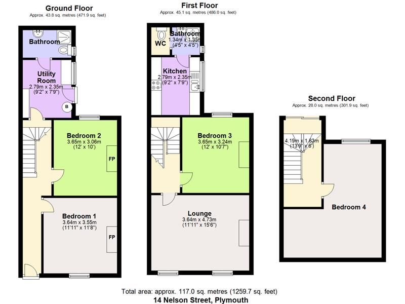 14, Nelson Street, Plymouth floorplan