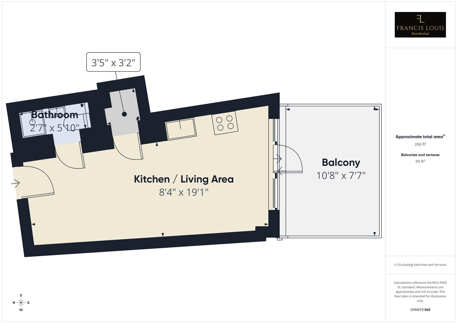 Flat 17, Brights House, Old Christchurch Road, Bournemouth floorplan