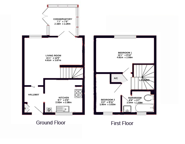 62, Manor Chase, Beddau floorplan