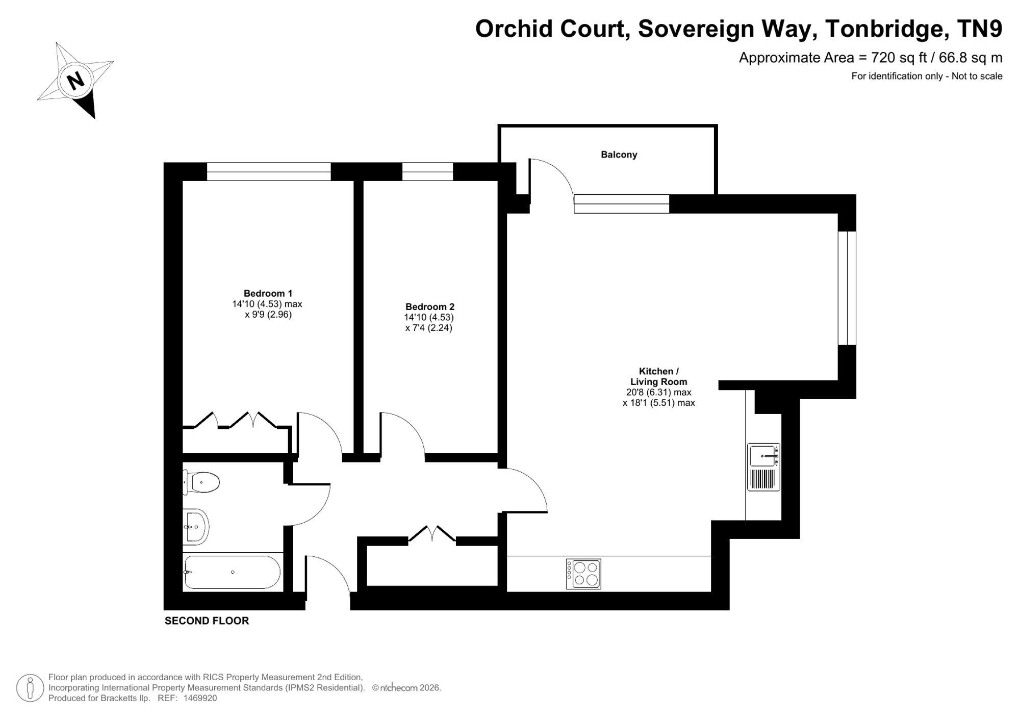 Flat 45, Orchid Court, Tonbridge floorplan
