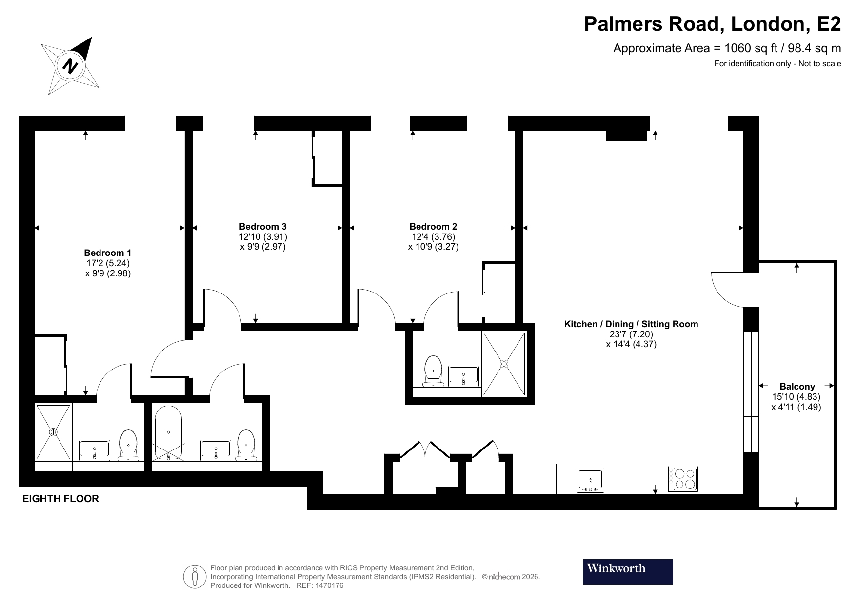 Apartment 803, Graphite Point, 36, Palmers Road, London floorplan