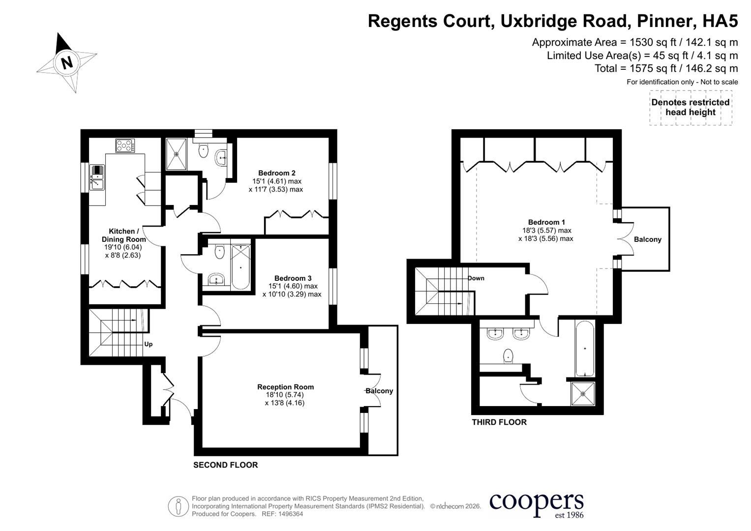 Flat 18, Regents Court, Uxbridge Road, Pinner floorplan