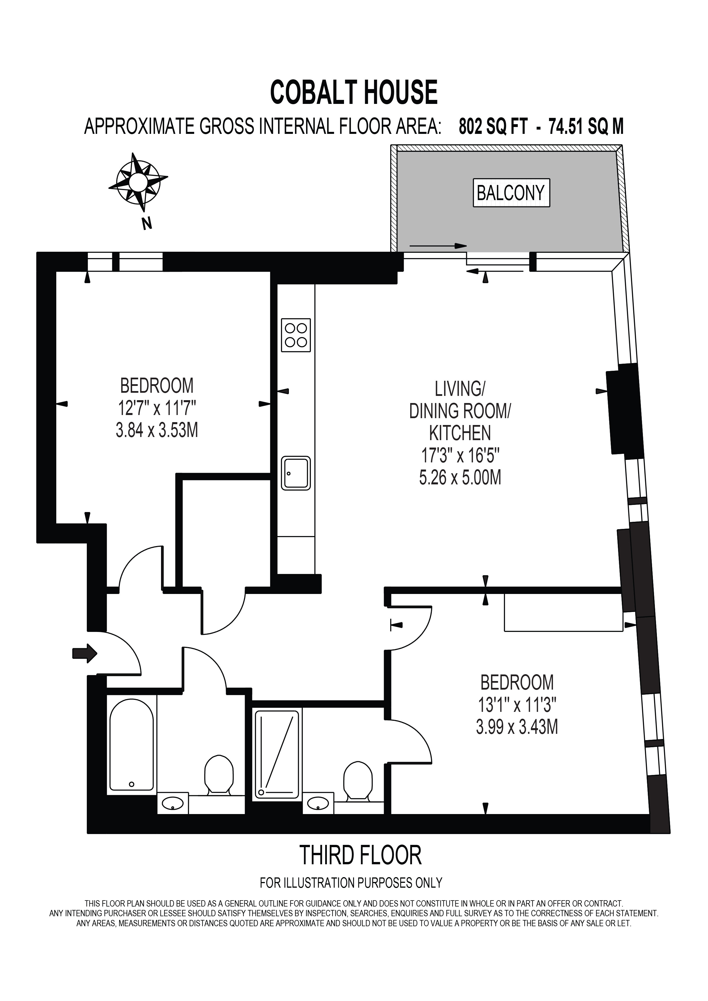 Flat 303 Cobalt House, Bakery Walk, Greenford floorplan