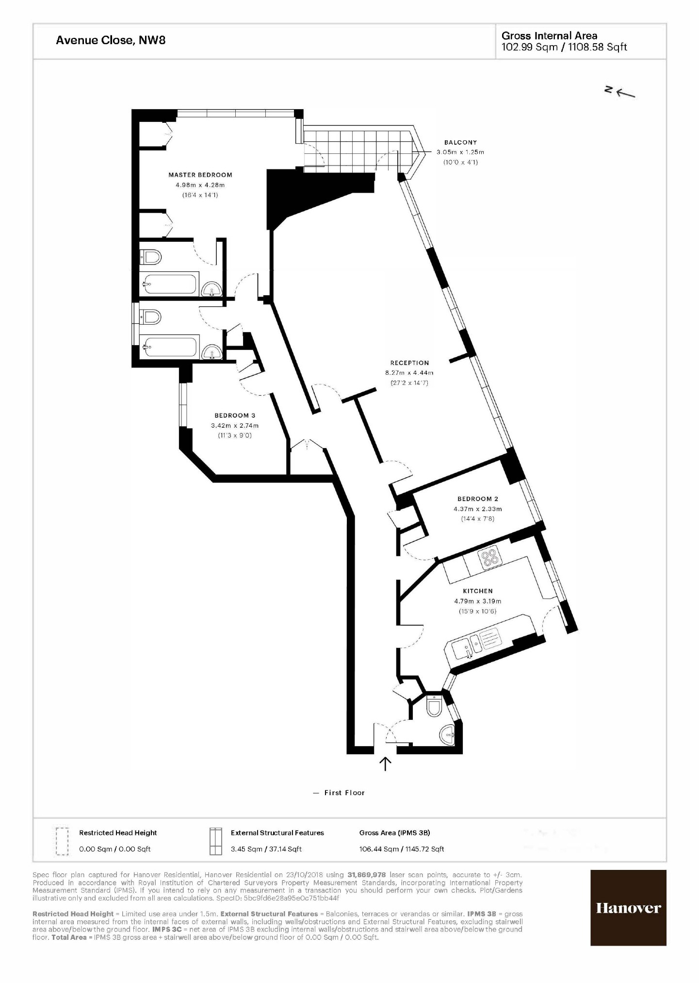 3 Bedrooms Flat for sale in Avenue Close, London NW8