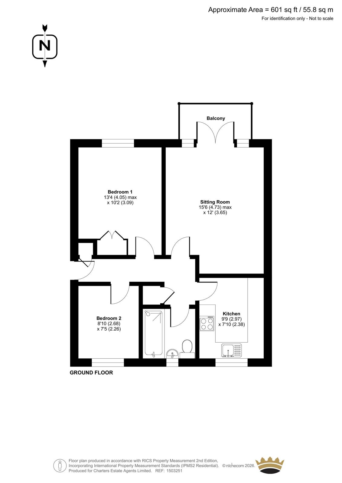 Flat 1,, Windsor Court, Worthing floorplan