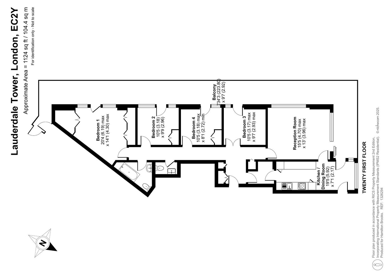 Lauderdale Tower,Flat 211, Barbican, London floorplan