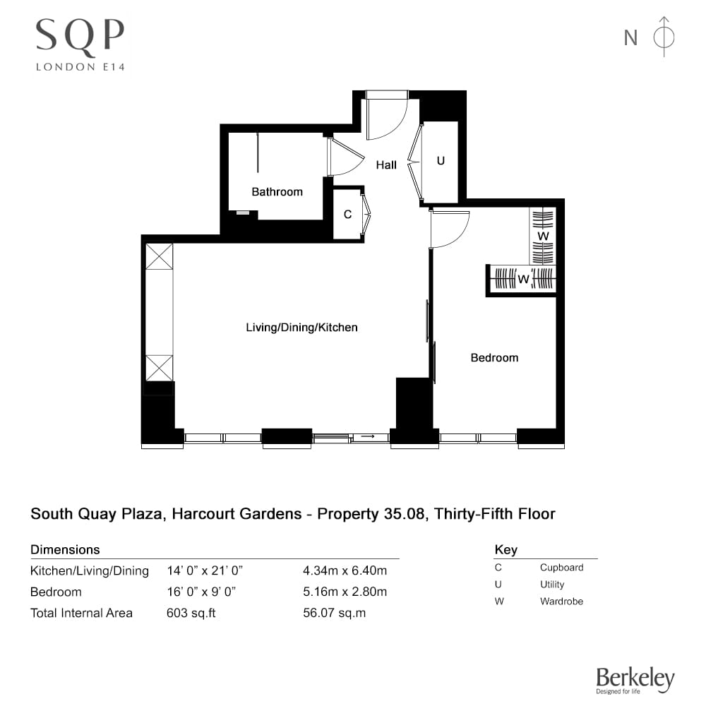 35.08, London, E14 9Ws, Canary Wharf floorplan