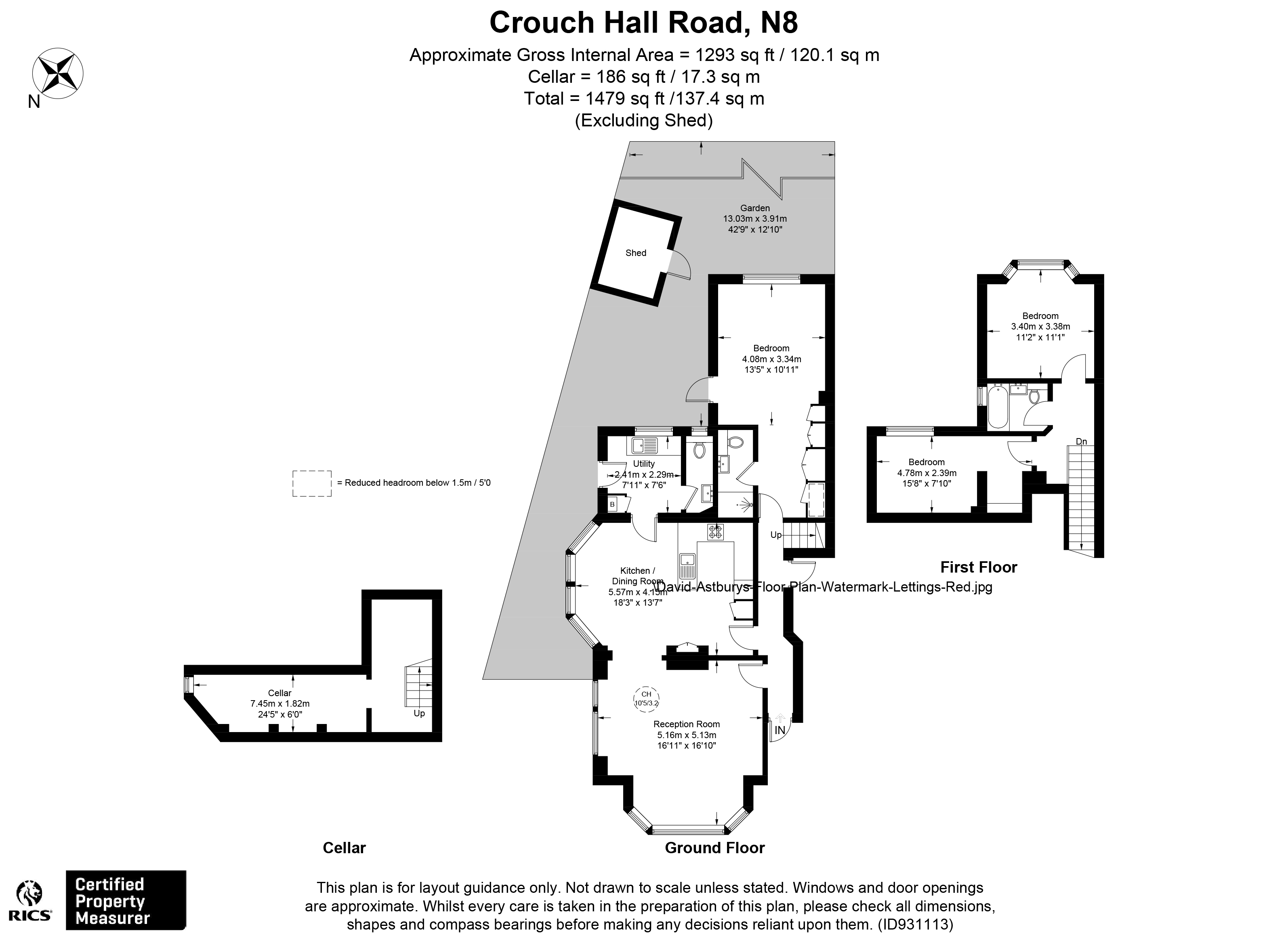 Crouch Hall Road, Crouch End, London N8, 3 bedroom flat to rent