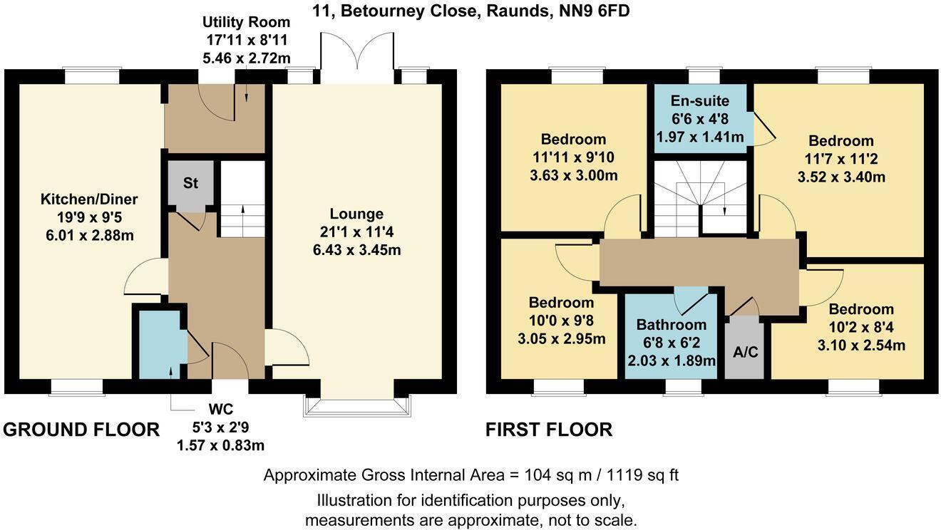 11, Betournay Close, Wellingborough floorplan