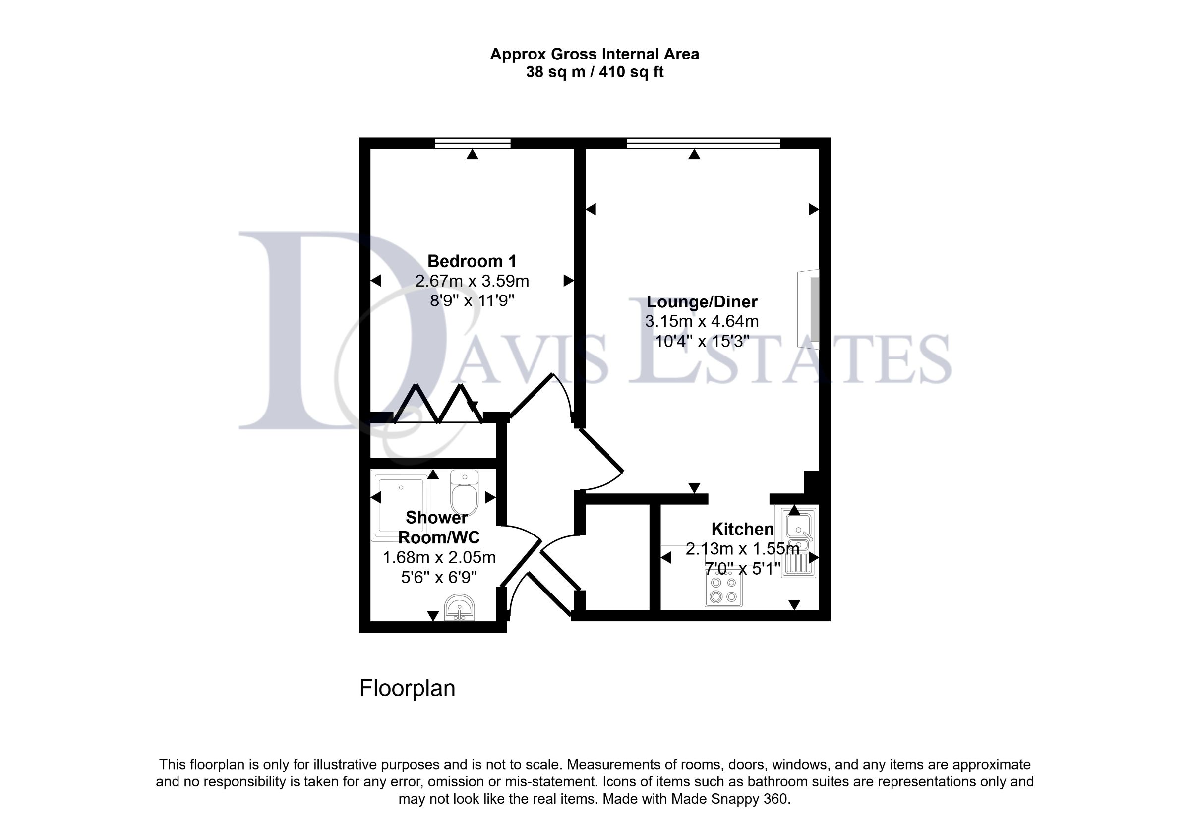 Flat 45, Goldsmere Court, Hornchurch floorplan