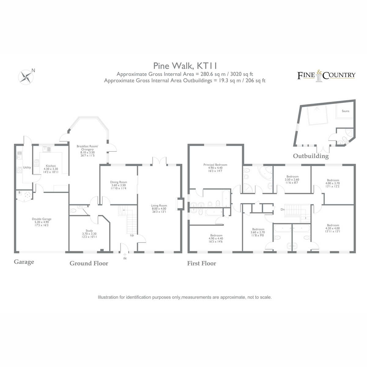 7, Pine Walk, Cobham floorplan