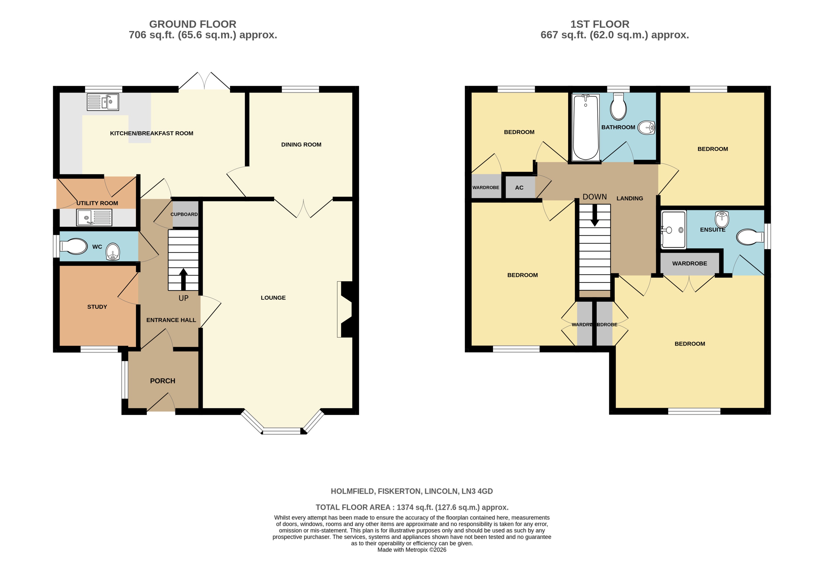 Holmfield, Fiskerton floorplan