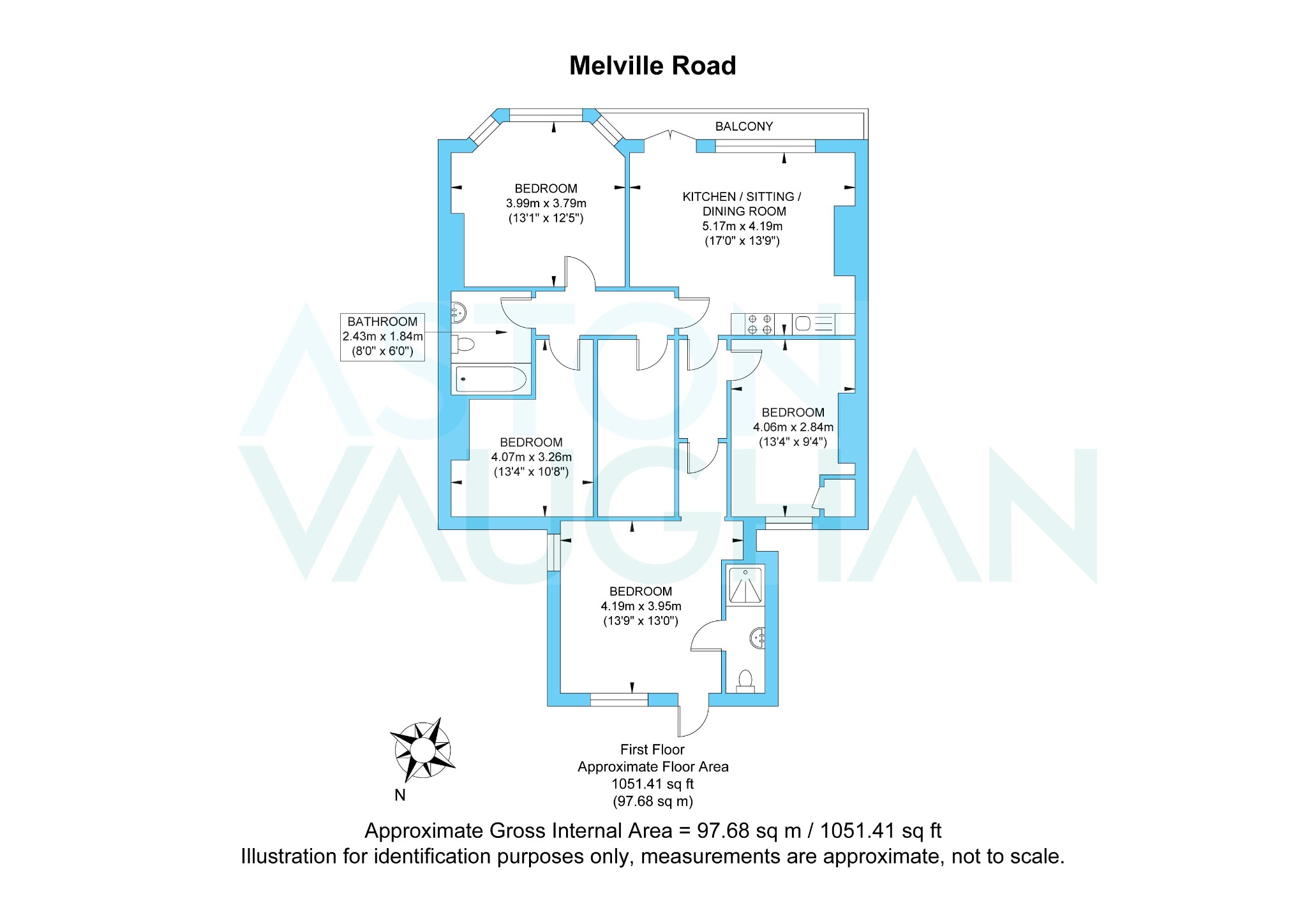 Flat 3, 7 Melville Road, East Sussex floorplan
