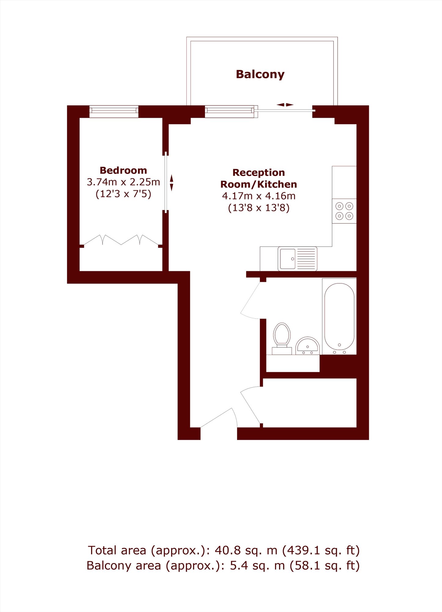 Flat 301, Quill House, 1, Plowden Road, London floorplan