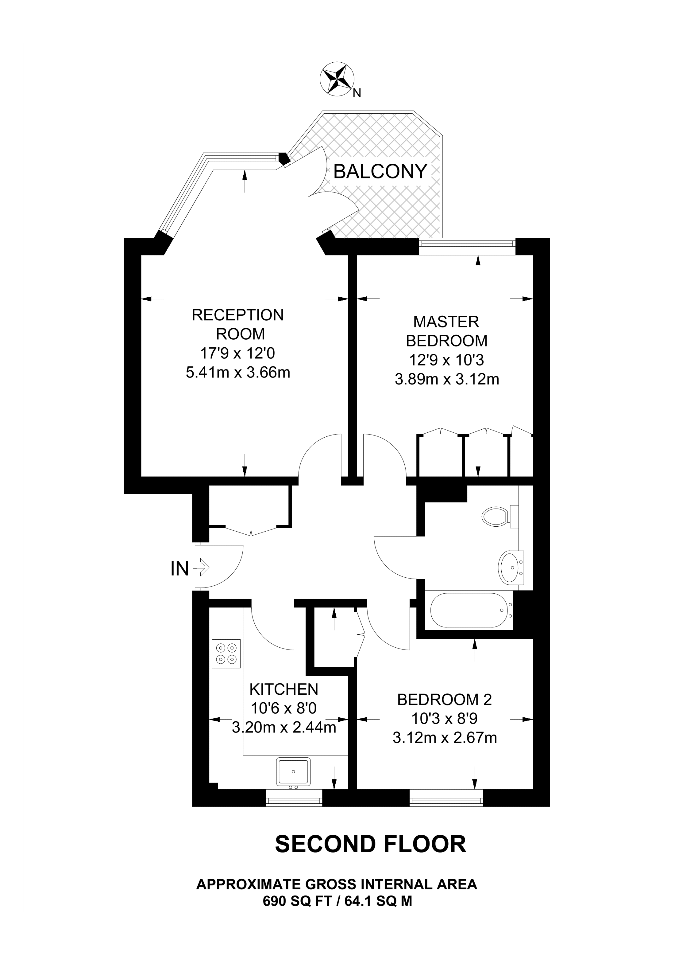 2 Bedrooms Flat to rent in Kew Bridge Court, Chiswick W4