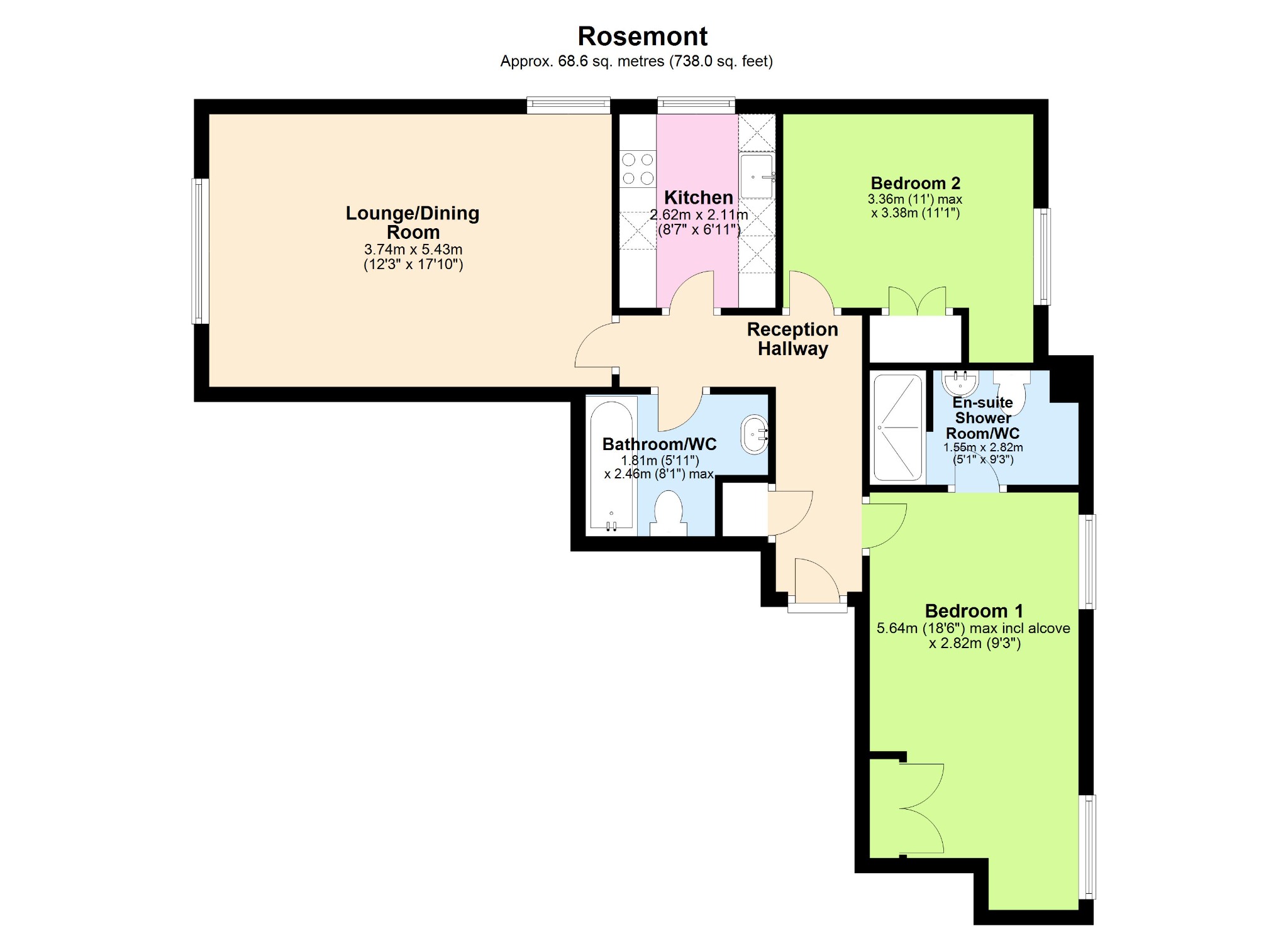 Rosemont, Lower Woodfield Road, Torquay, Devon TQ1, 2 bedroom flat for