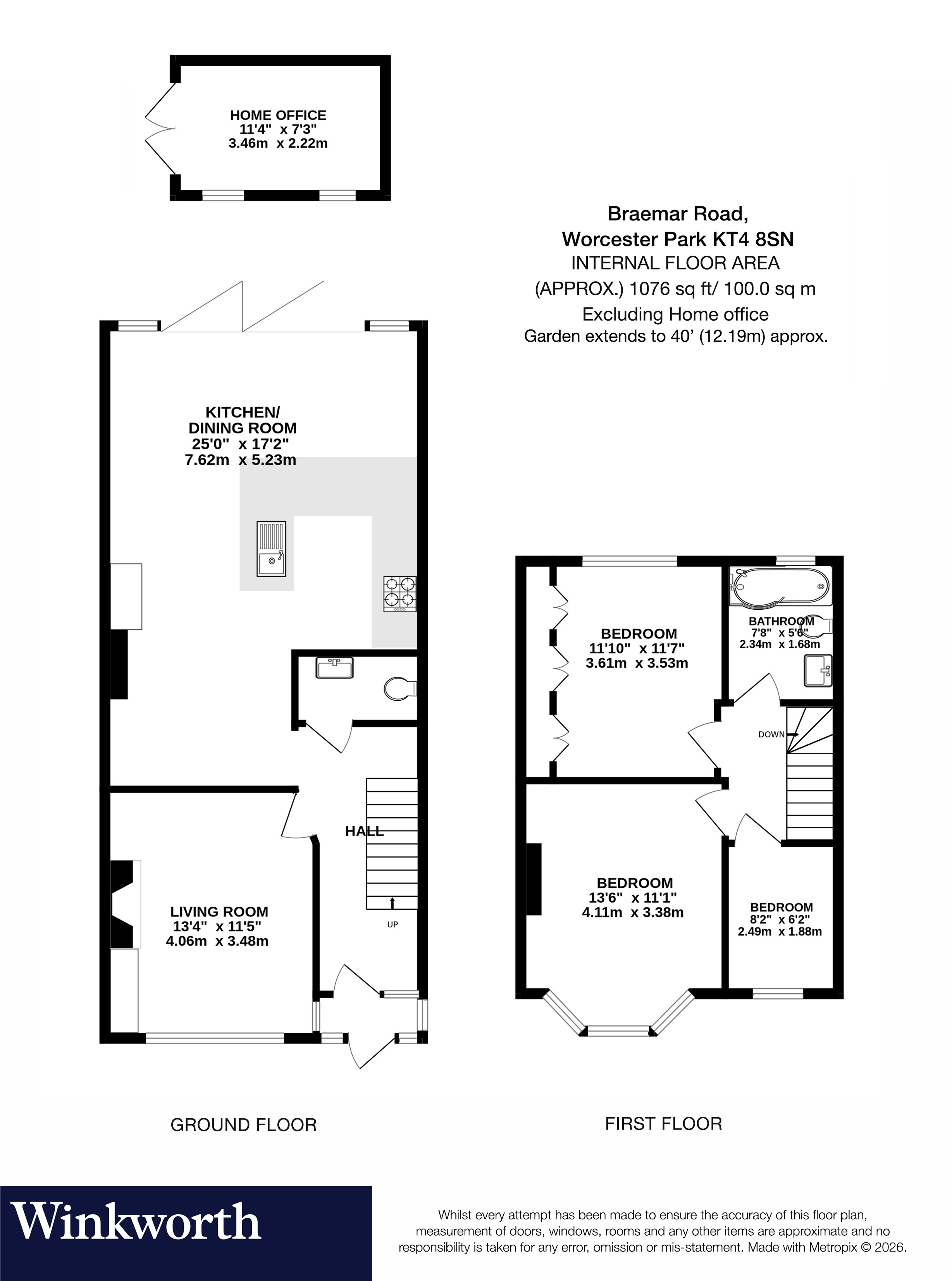 91, Braemar Road, Worcester Park floorplan