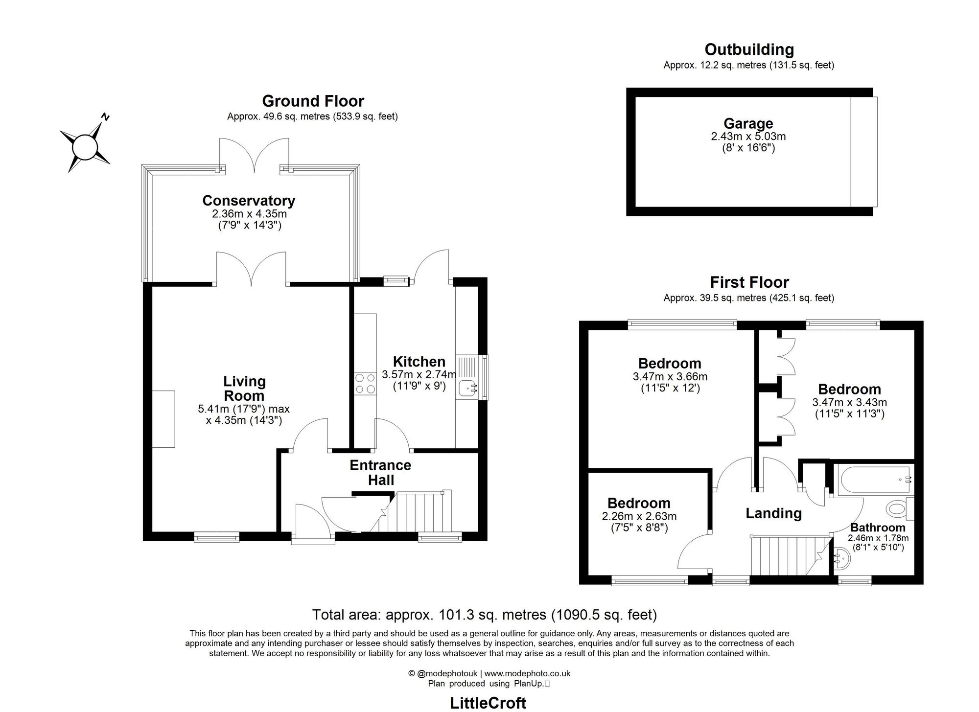138 Littlecroft, Chelmsford floorplan