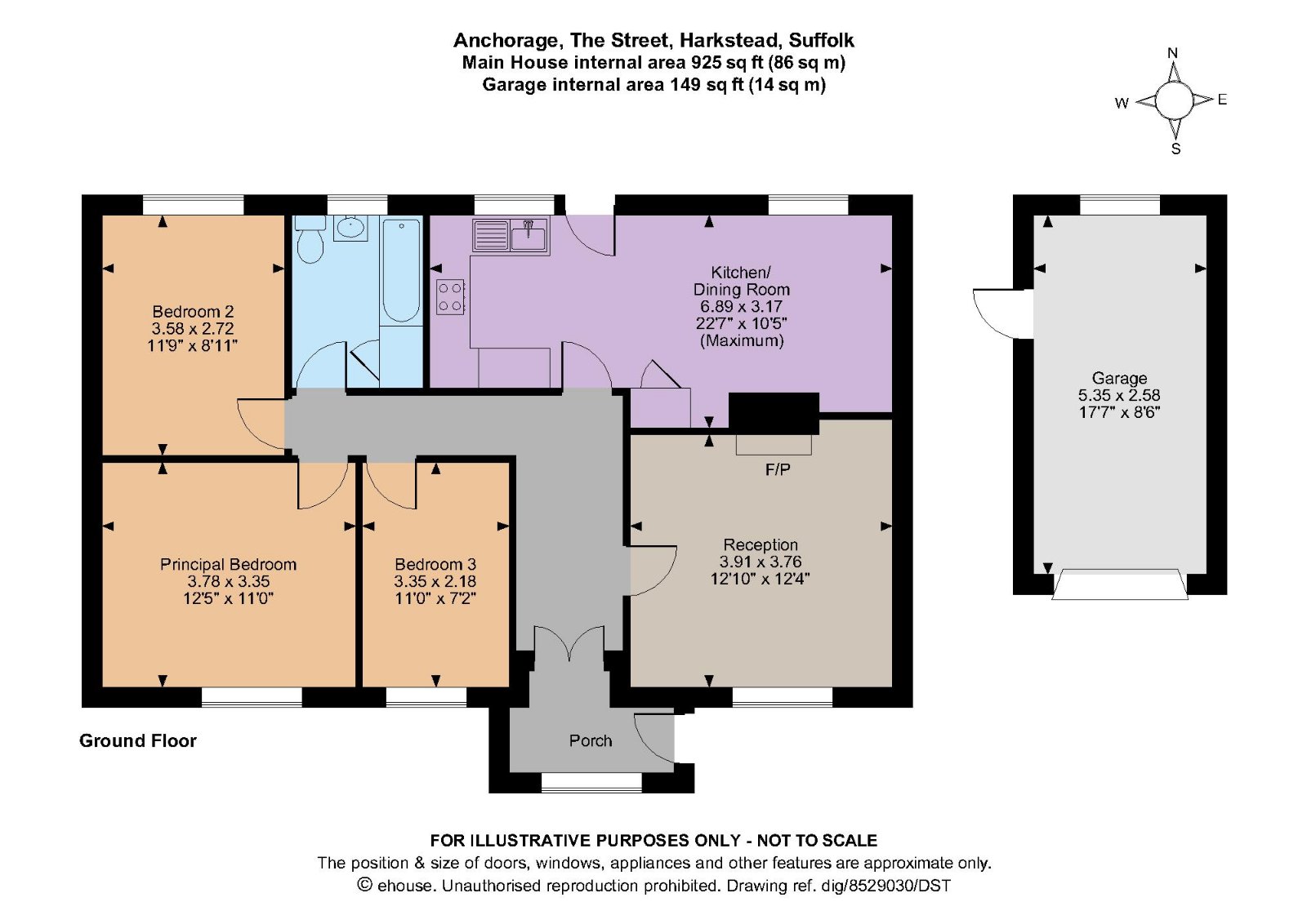 The Street, Harkstead, Ipswich, Suffolk IP9, 3 bedroom bungalow for