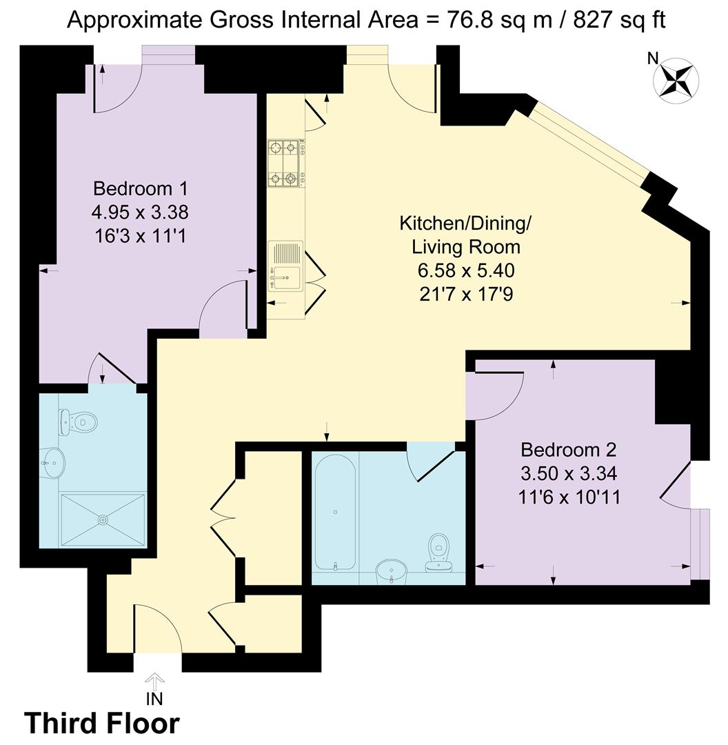 305 Crown View, 150 Dantzic Street, Manchester floorplan