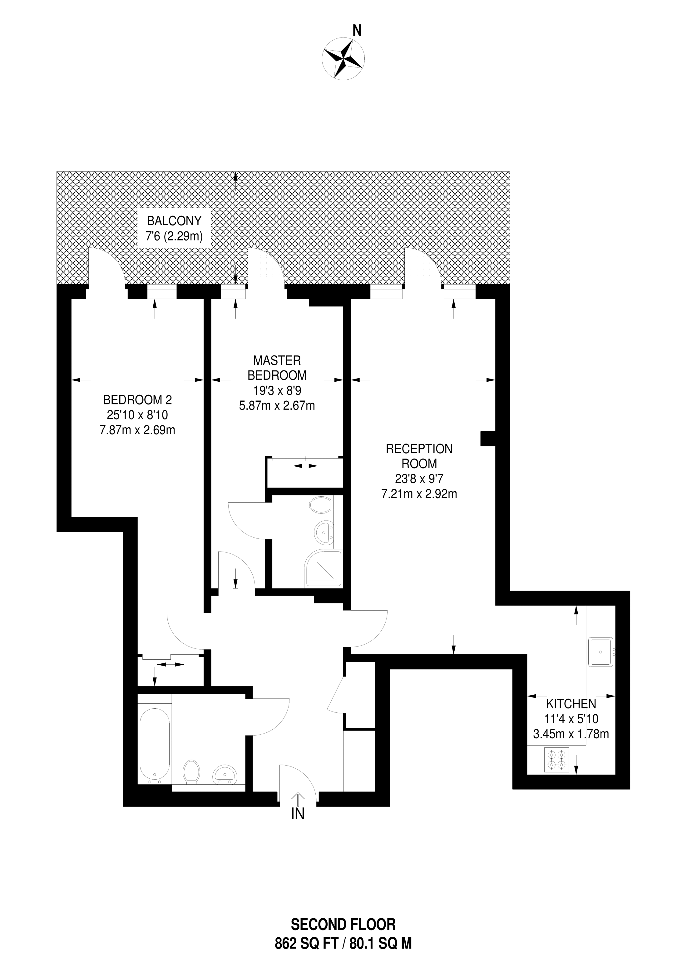 2 Bedrooms Flat to rent in Southgate Road, Hoxton N1
