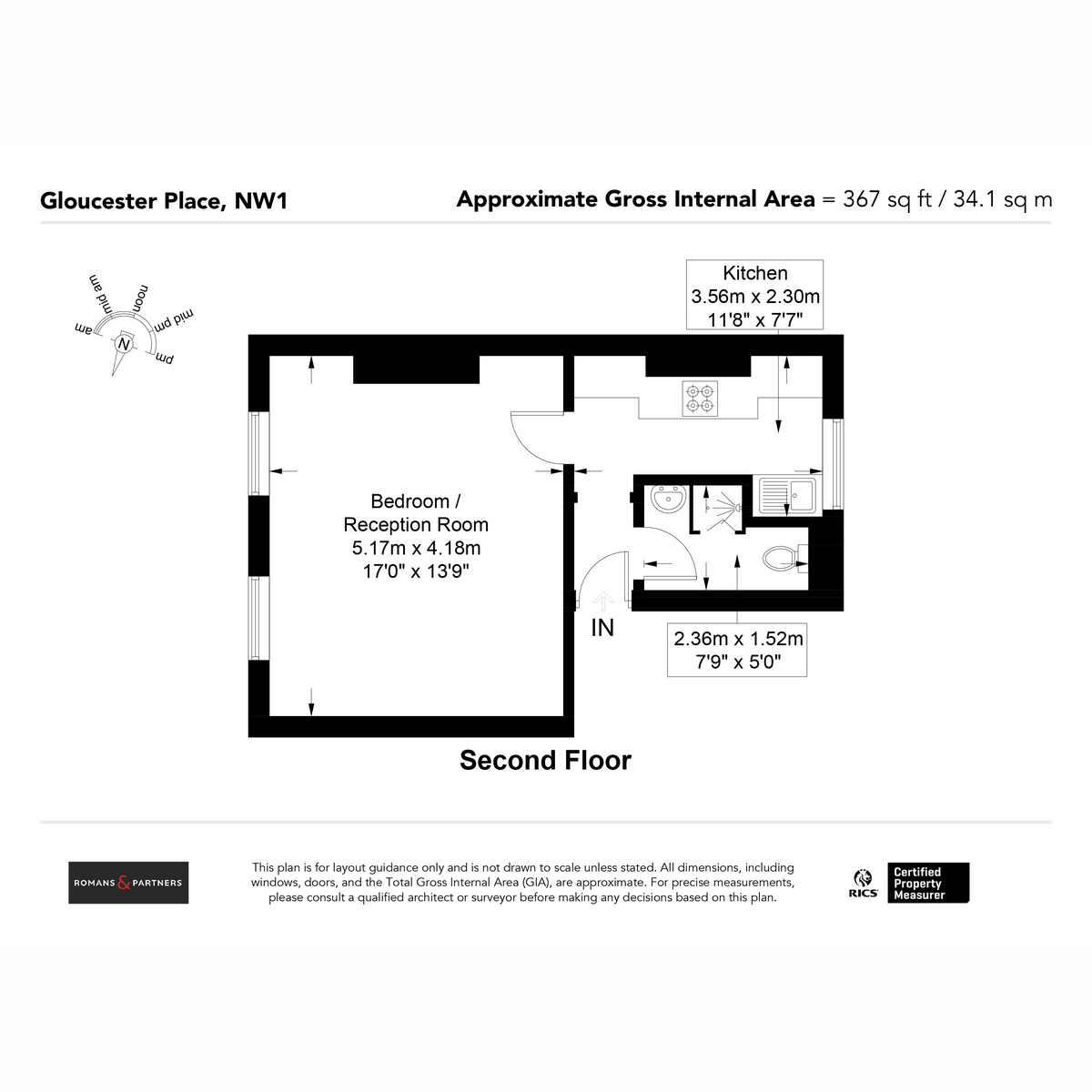 Flat 3, 155, Gloucester Place, London floorplan