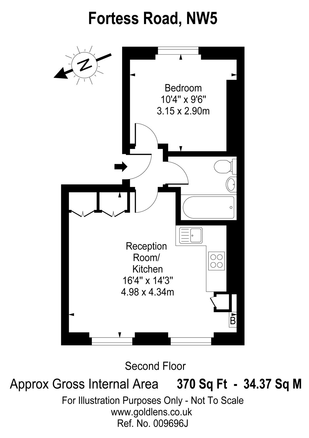 1 Bedrooms Flat to rent in Fortess Road, London NW5