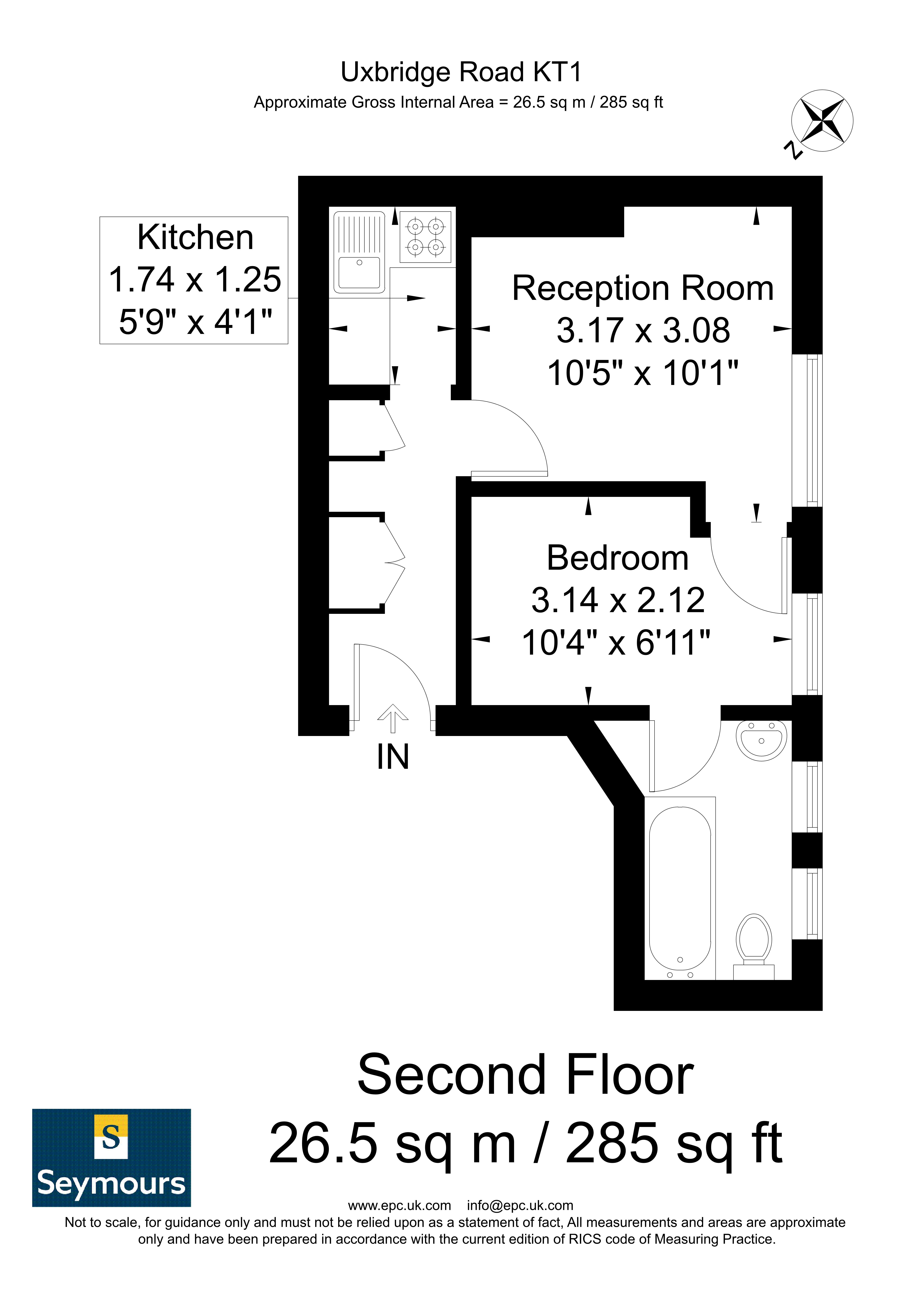 Flat 6, 17, Uxbridge Road, Kingston Upon Thames floorplan