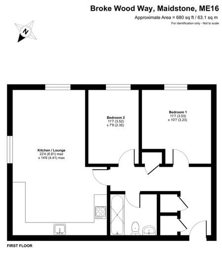Flat 6, 2, Broke Wood Way, Maidstone floorplan