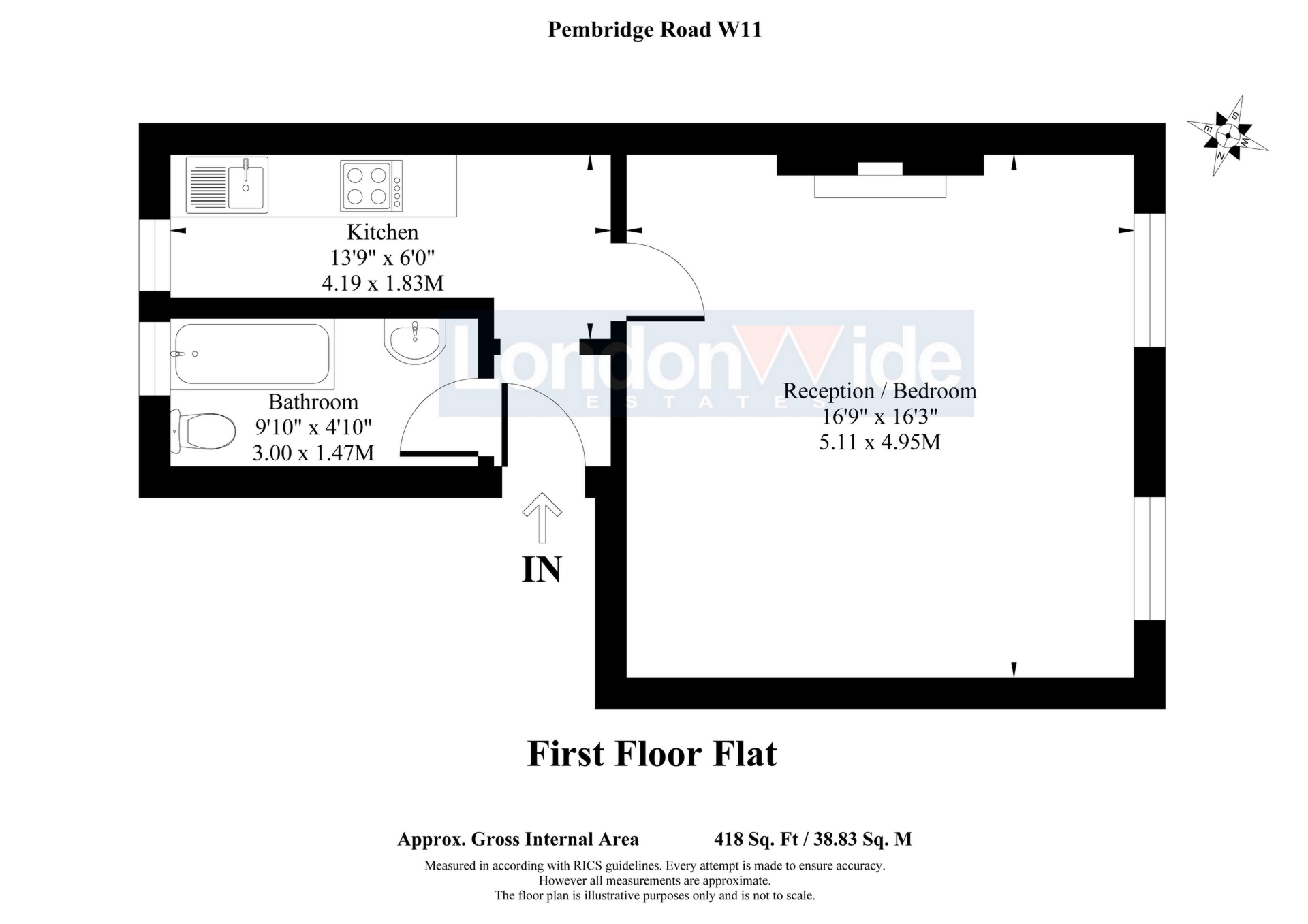 1st Floor 16, Pembridge Road, London floorplan