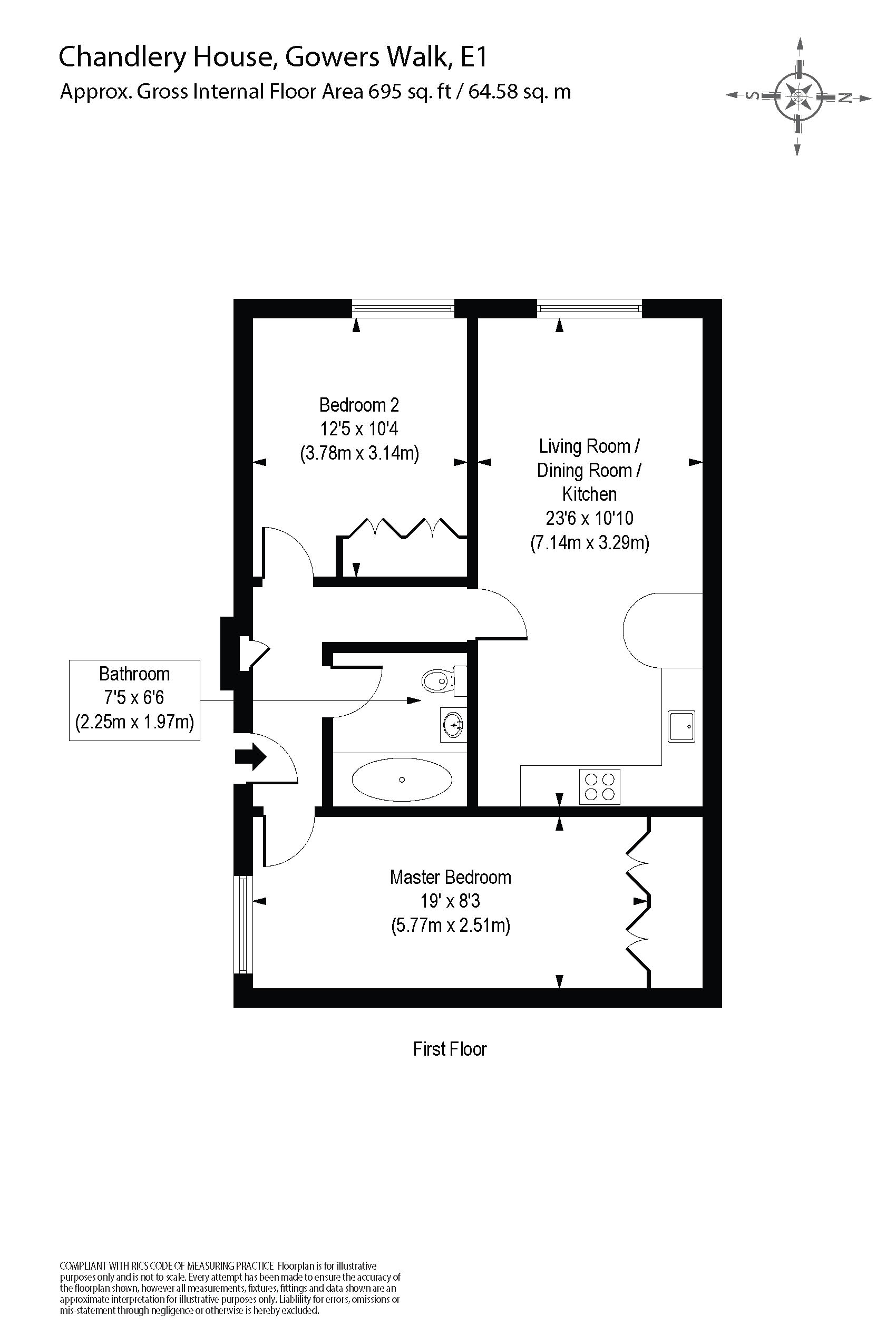 Flat 17,, Chandlery House, London floorplan