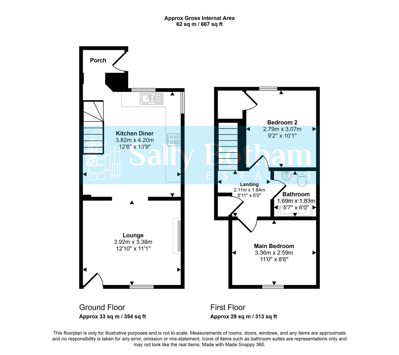 1 Brookside Cottages, Matlock floorplan