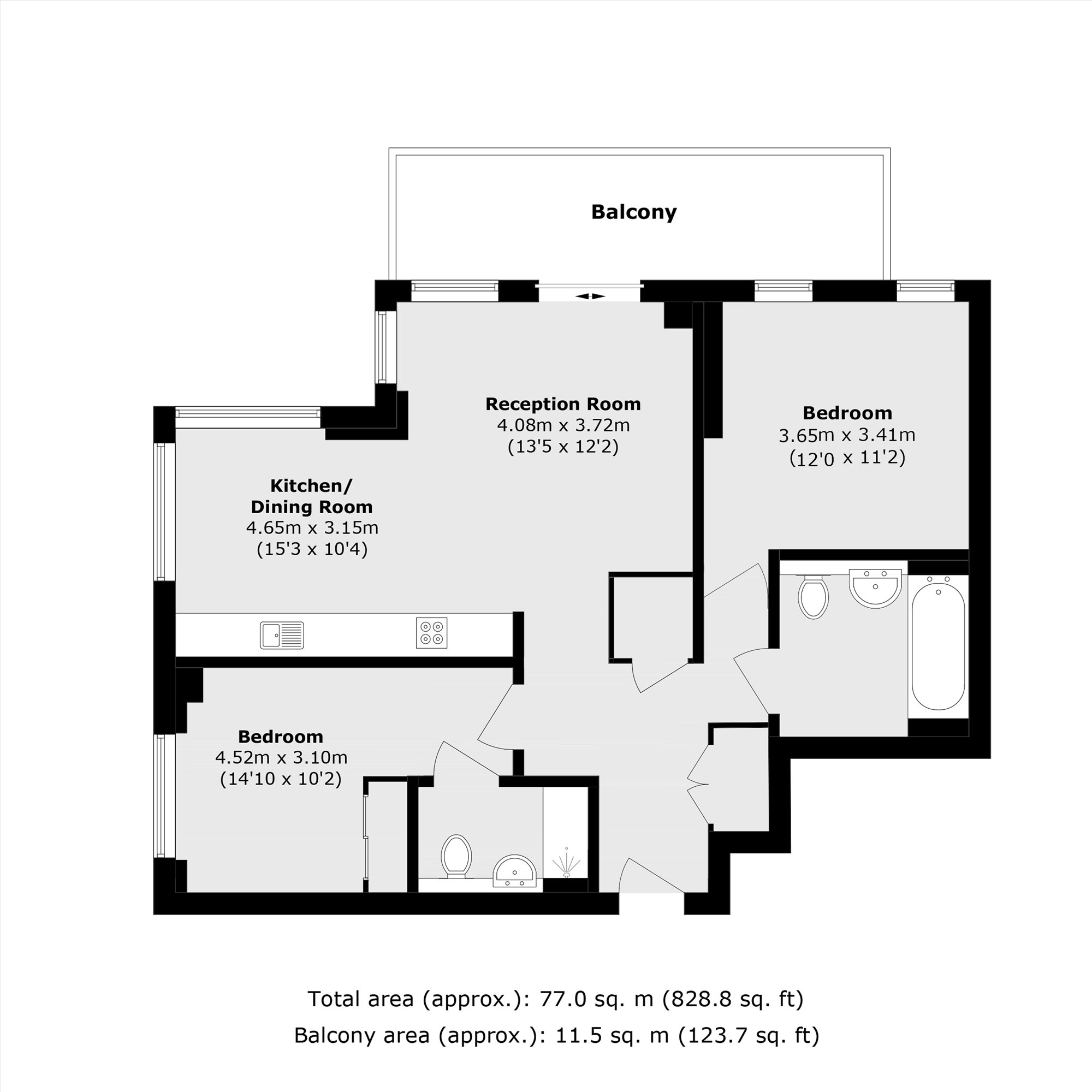 Apartment 13 Duval House, 10, Grant Road, London floorplan