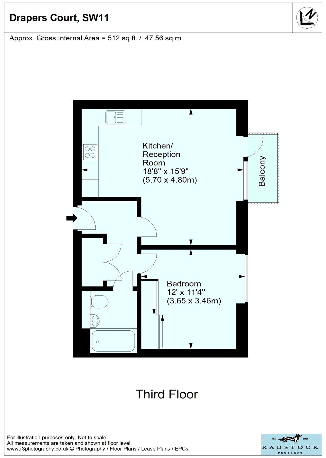 70, Drapers Court, London floorplan