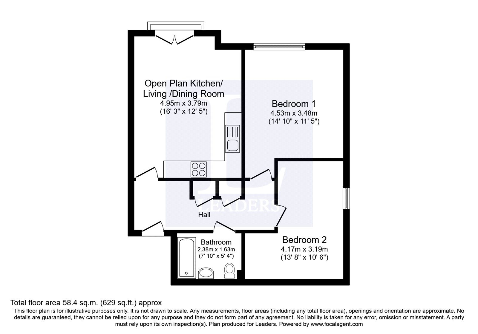 Flat 1, Abbey Chase,, Abbey Fields, Bedford floorplan