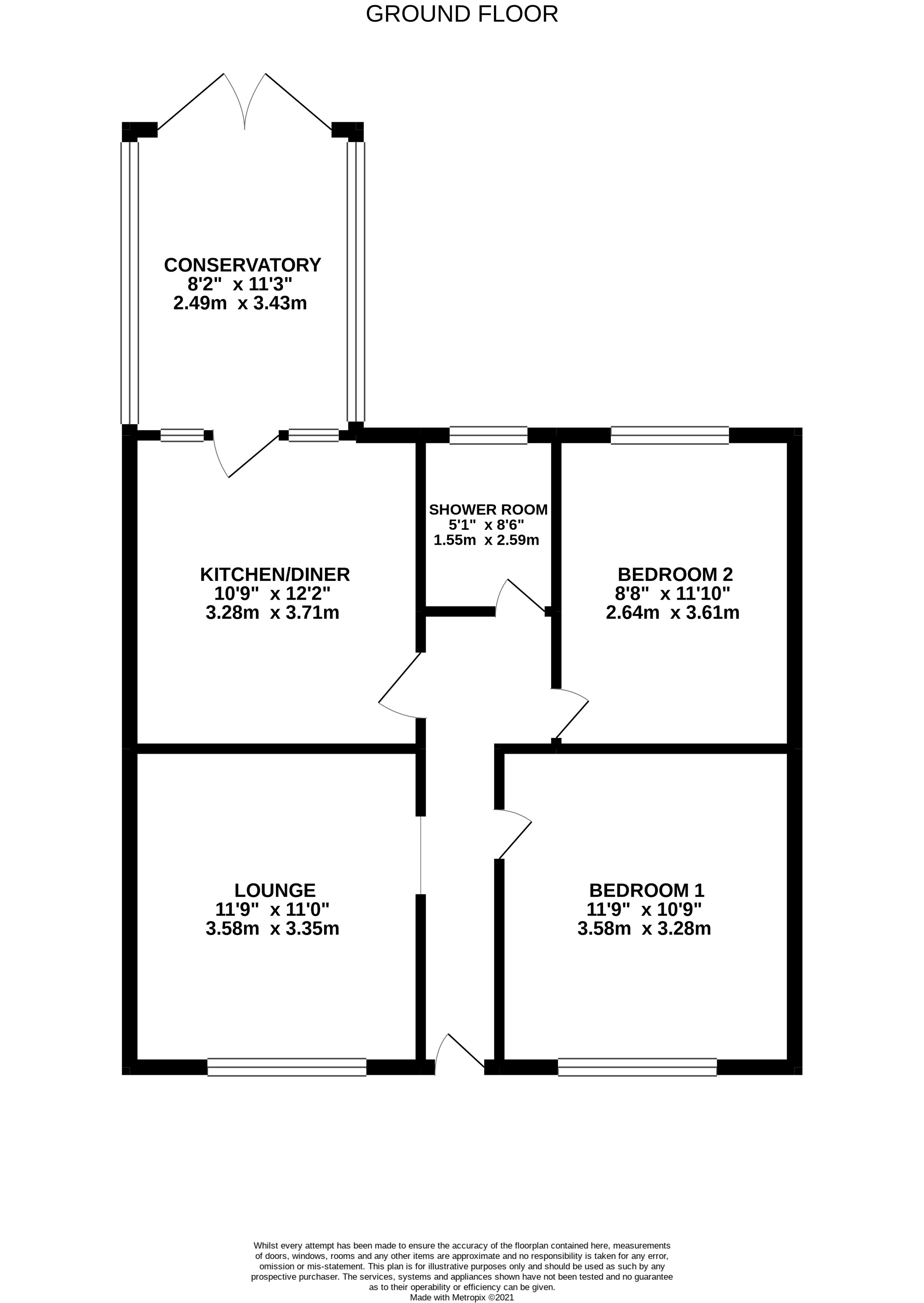 Grove Crescent, Littlehampton, West Sussex BN17, 2 bedroom bungalow for