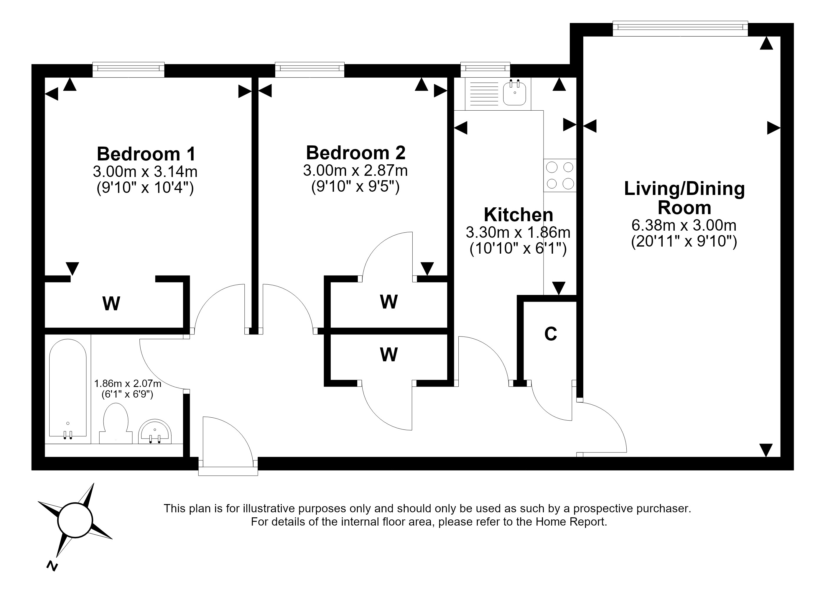 4 (flat 7), Hawthornden Place, Leith, Edinburgh floorplan