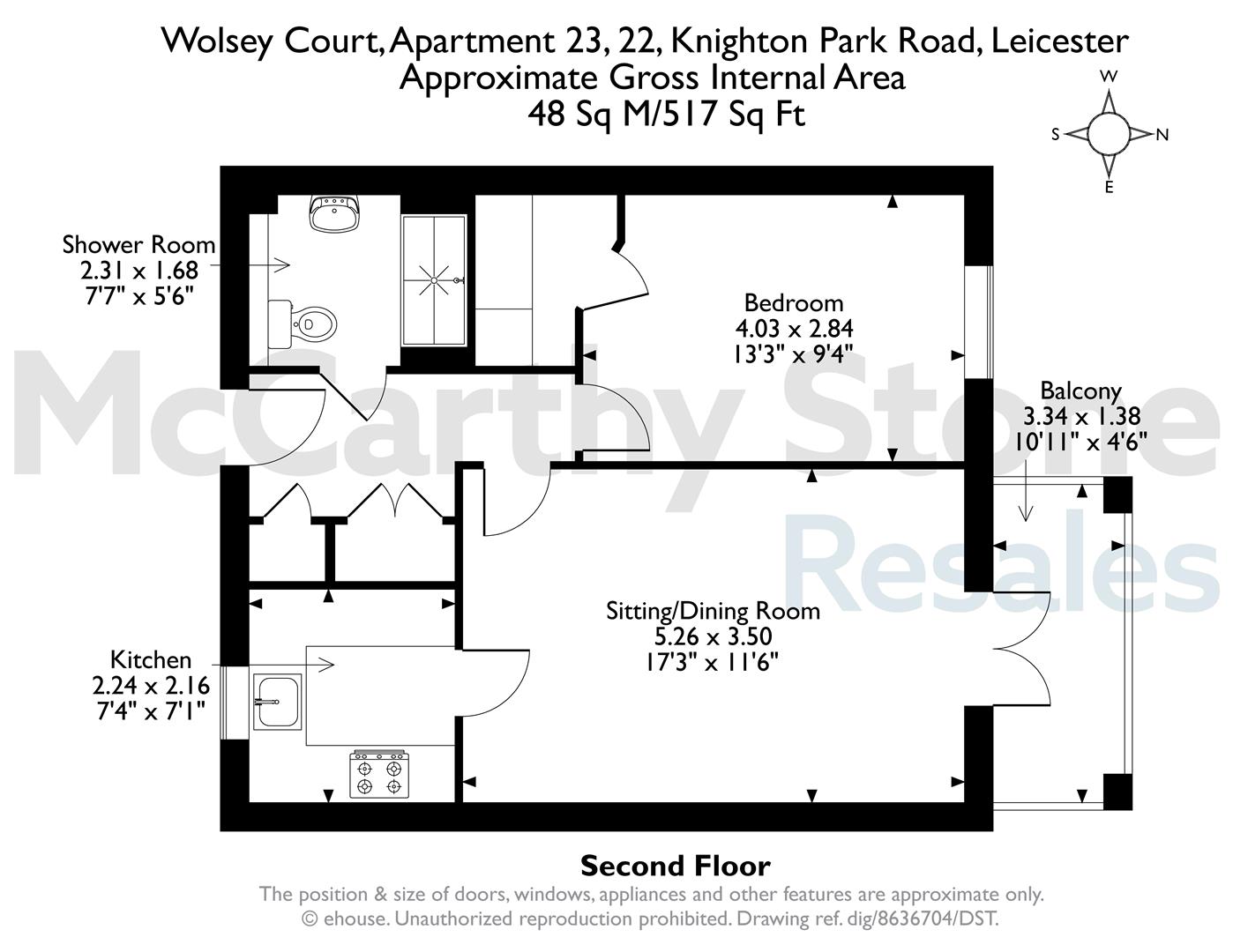 23 Wolsey Court, Knighton Park Road, Leicester floorplan
