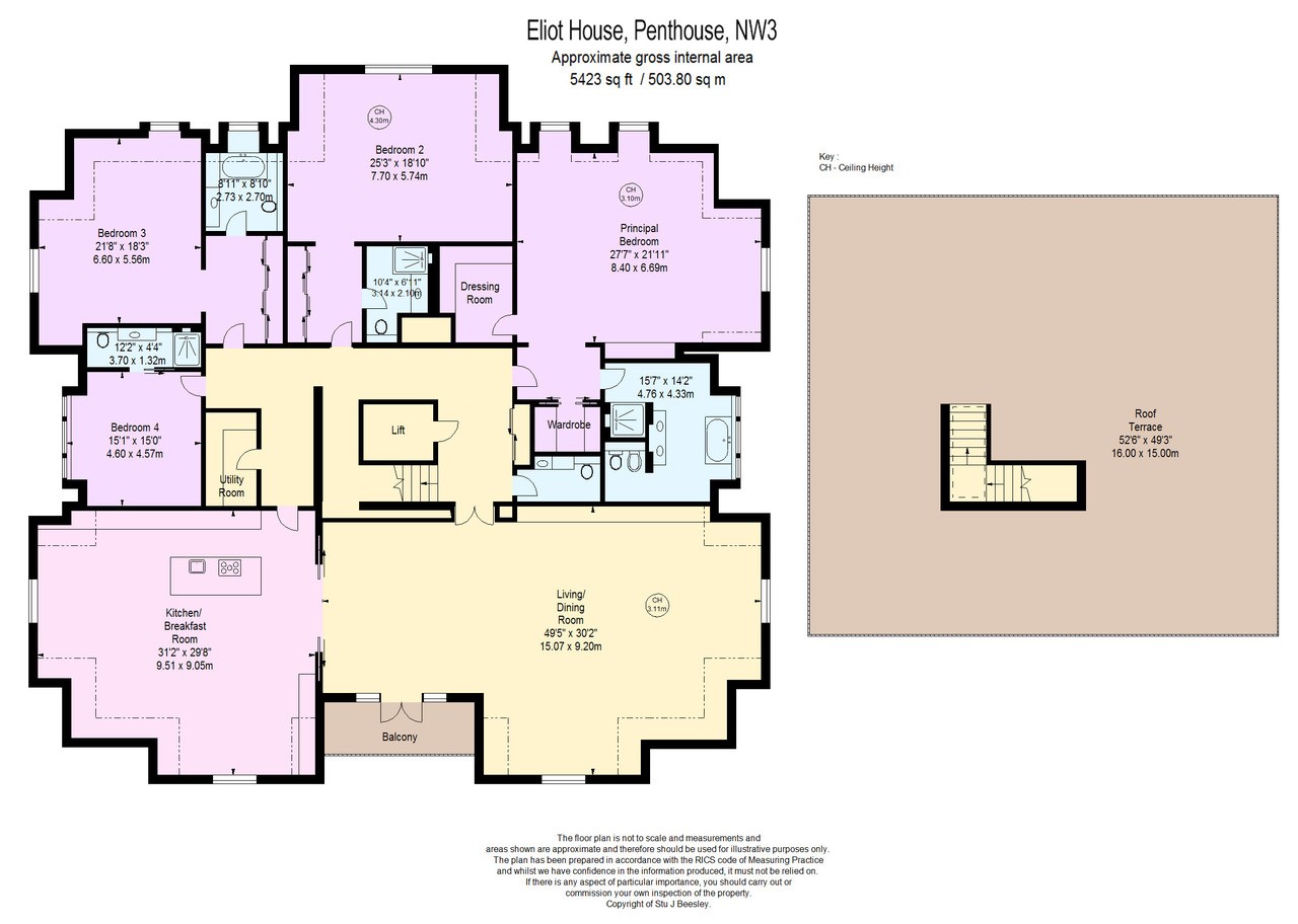 The Penthouse, Eliot House, 57A, The Bishops Avenue, Hampstead Garden Suburb floorplan