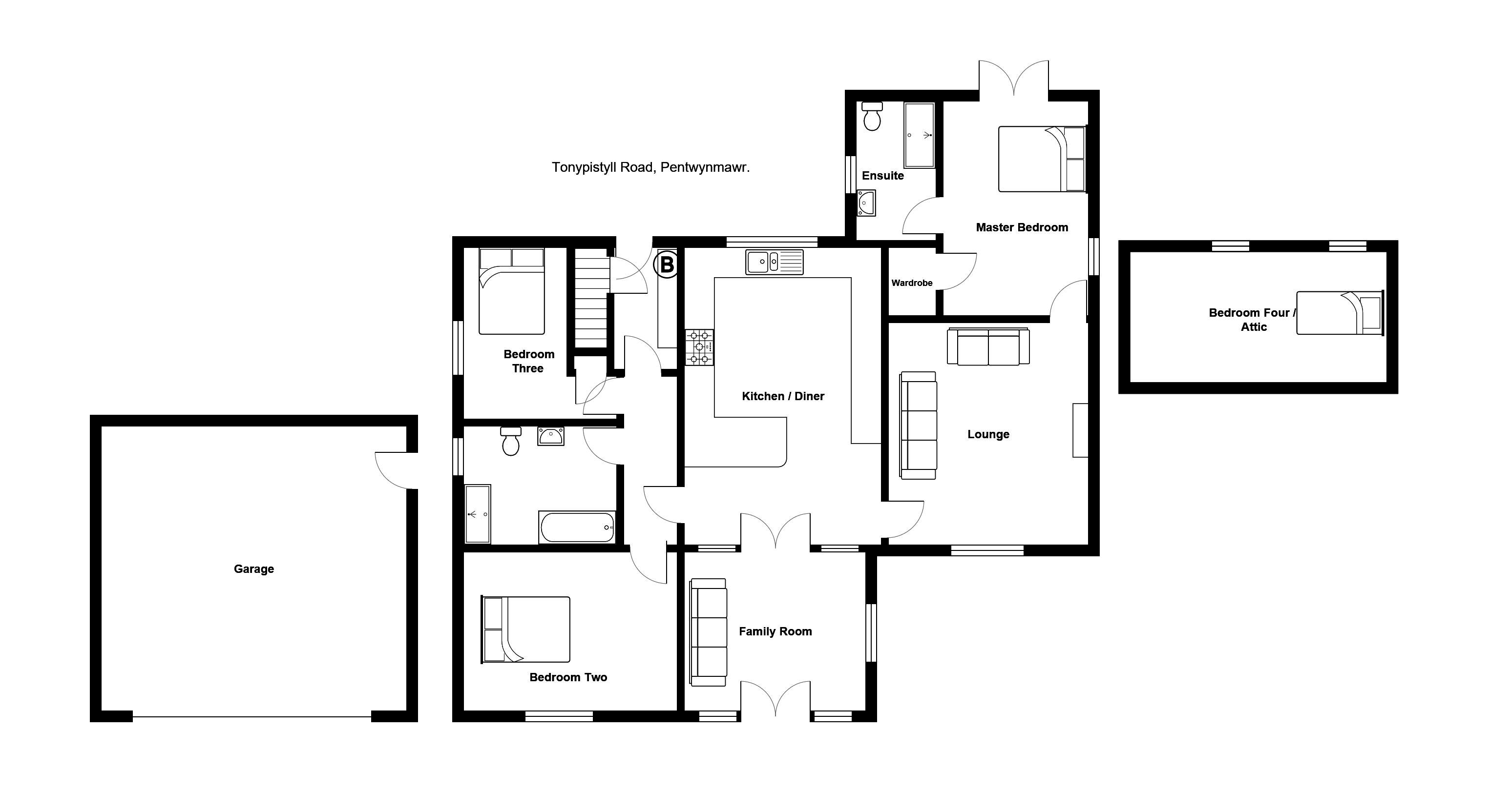 4 Bedrooms Detached bungalow for sale in Tonypistyll Road, Pentwynmawr, Newbridge NP11